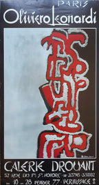 Oliviero Leonardi Original-Kunstausstellungsplakat – 39,7×74cm