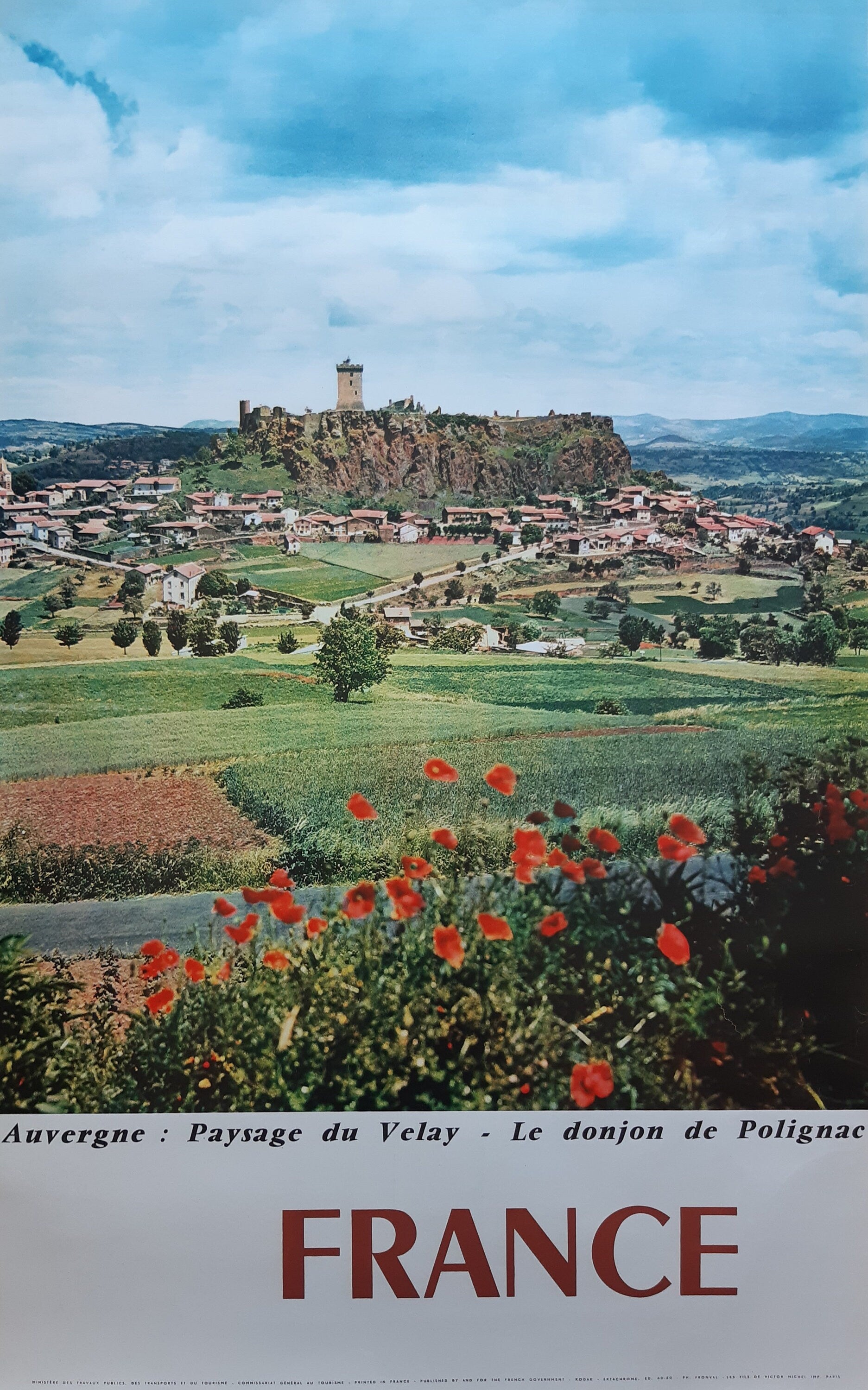 Original französisches Vintage-Reiseplakat – 62×99 cm (24,4"×39,0")