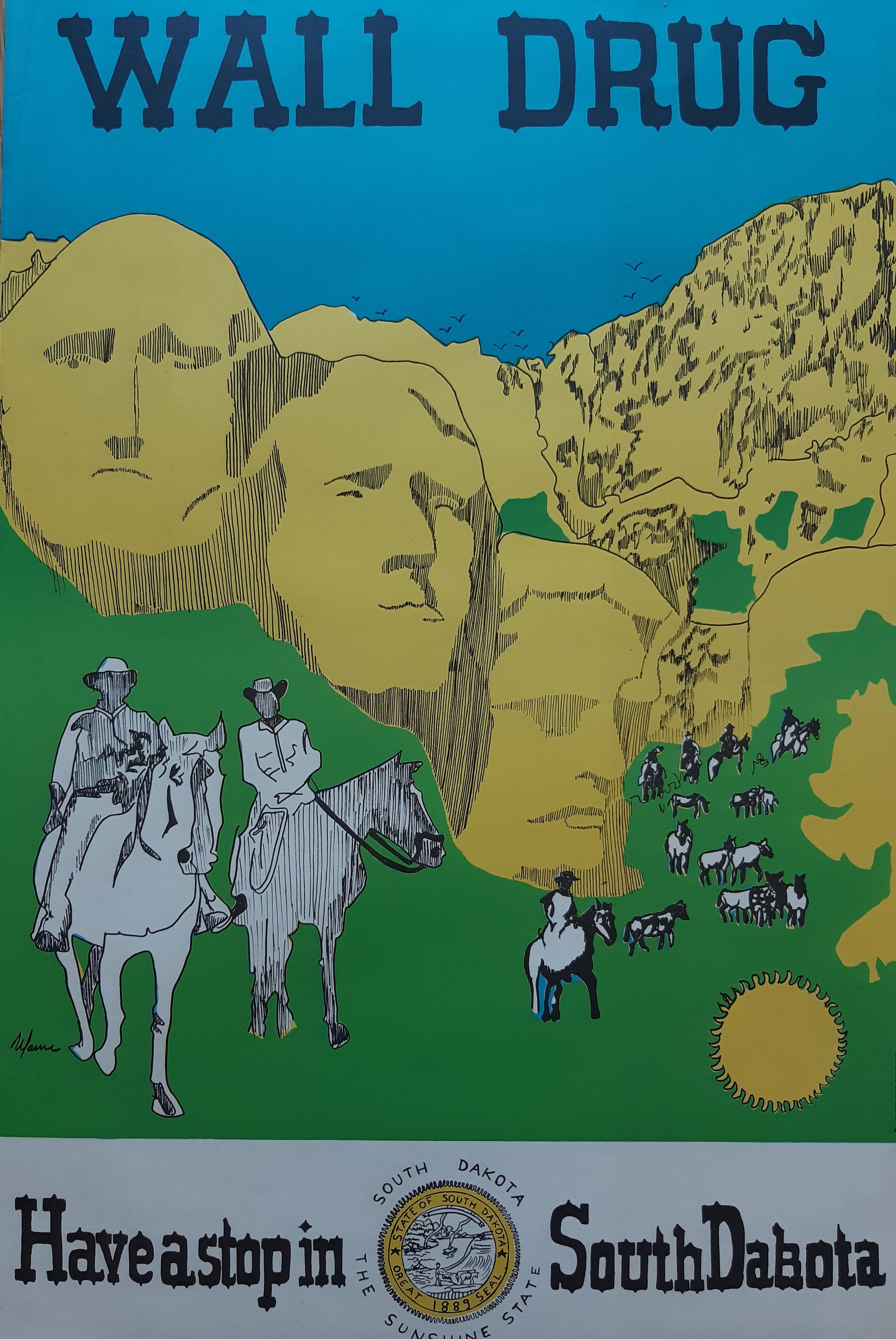 South Dakota Vintage-Reiseposter – 15.7"×23.7" (40×60.2cm)