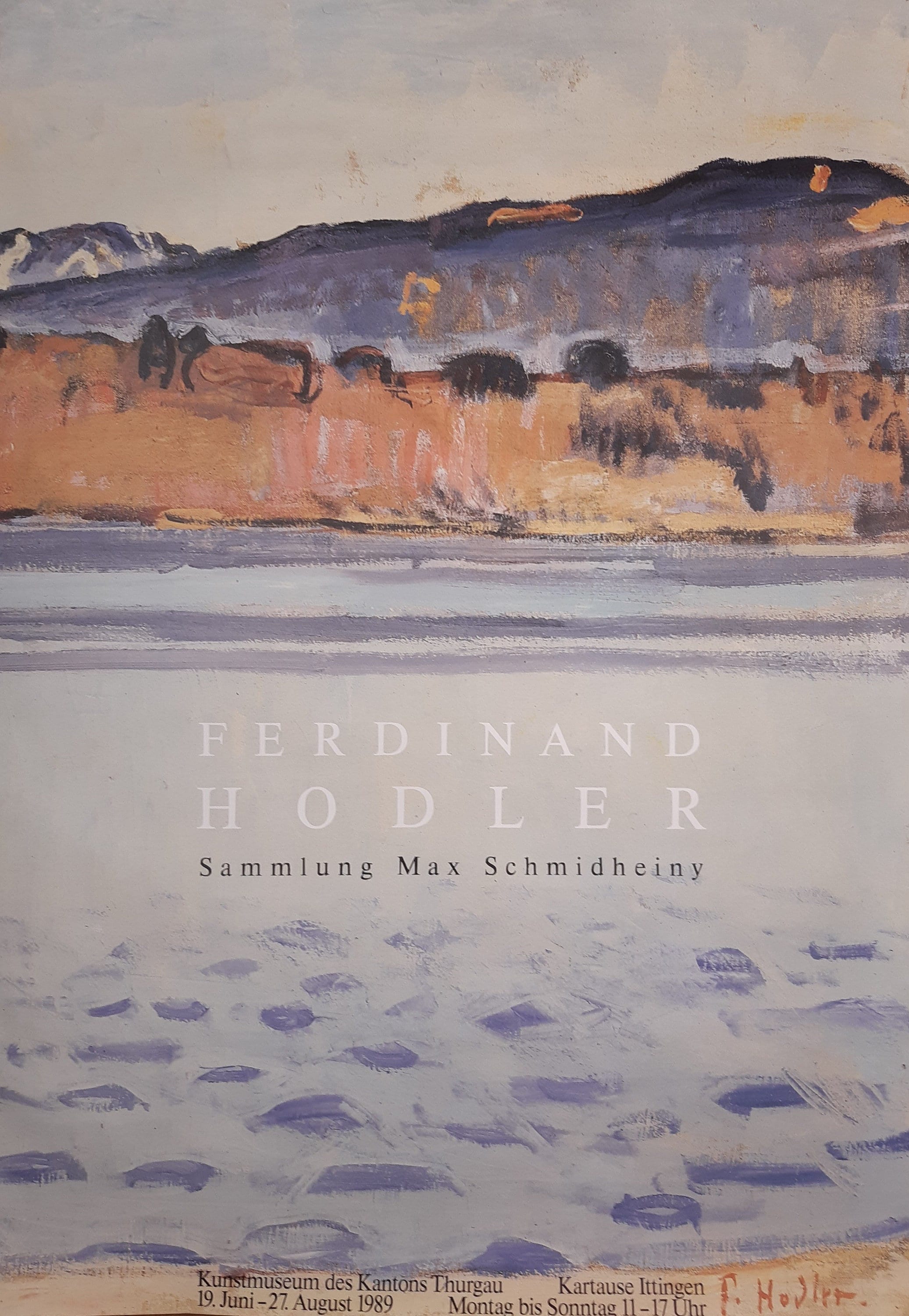 Ferdinand Hodler original art exhibition poster - 35.4"×50.4" (90×128cm)