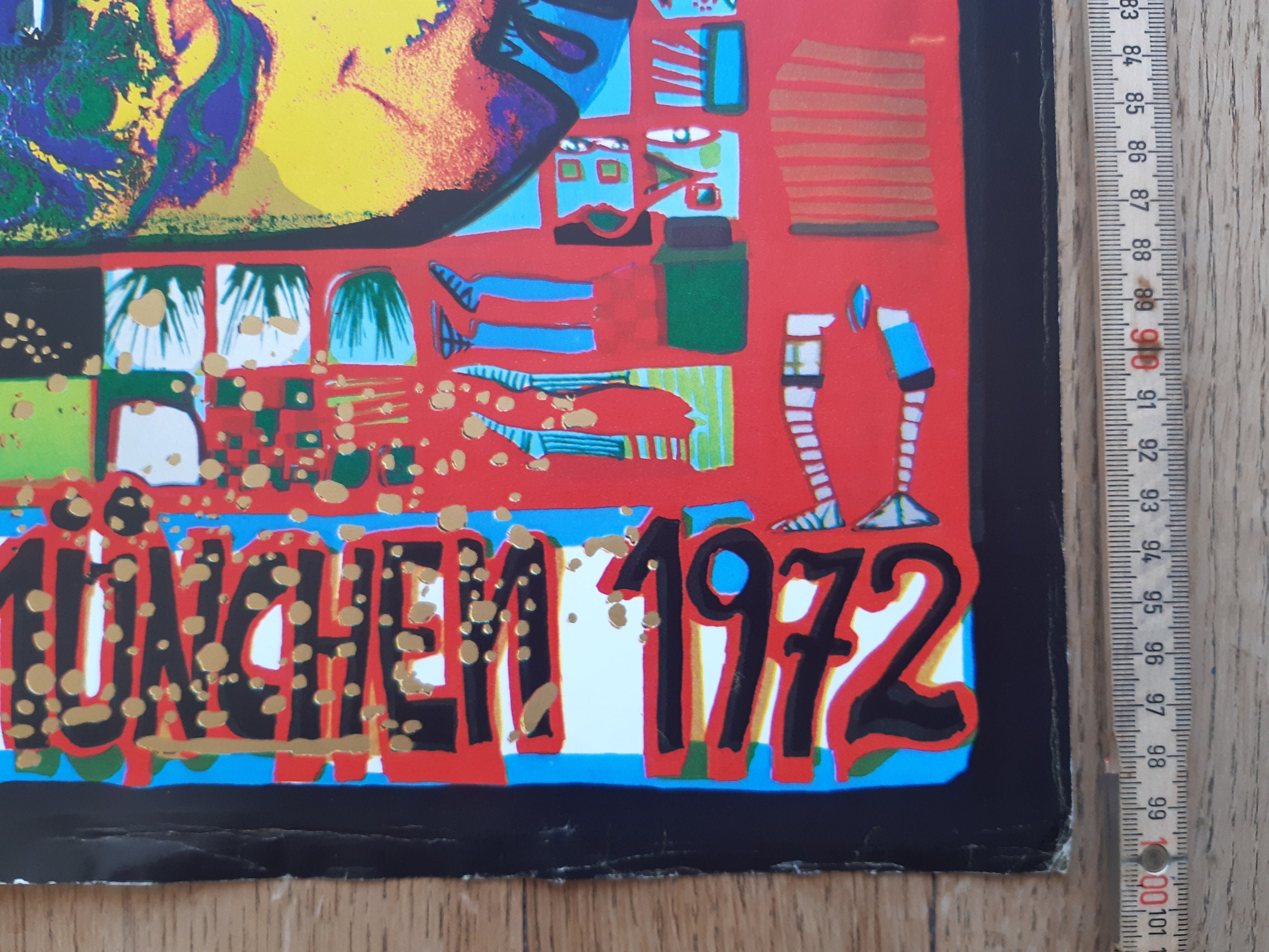 Hundertwasser original Olympic poster used - 25.2"×39.8" (64×101cm)