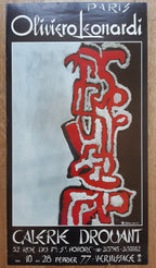 Oliviero Leonardi Original-Kunstausstellungsplakat – 39,7×74cm