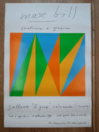 Max Bill Originalplakat + signierte Einladungskarte – 68×98 cm