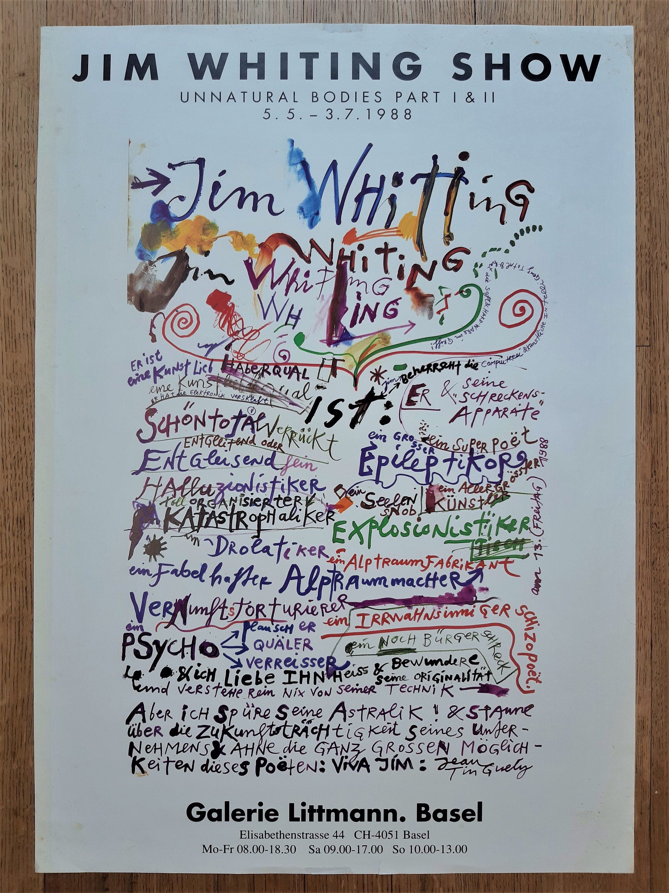 Jim Whithing art exhibition poster Tinguely - 23.4"×33.1" (59.4×84cm)