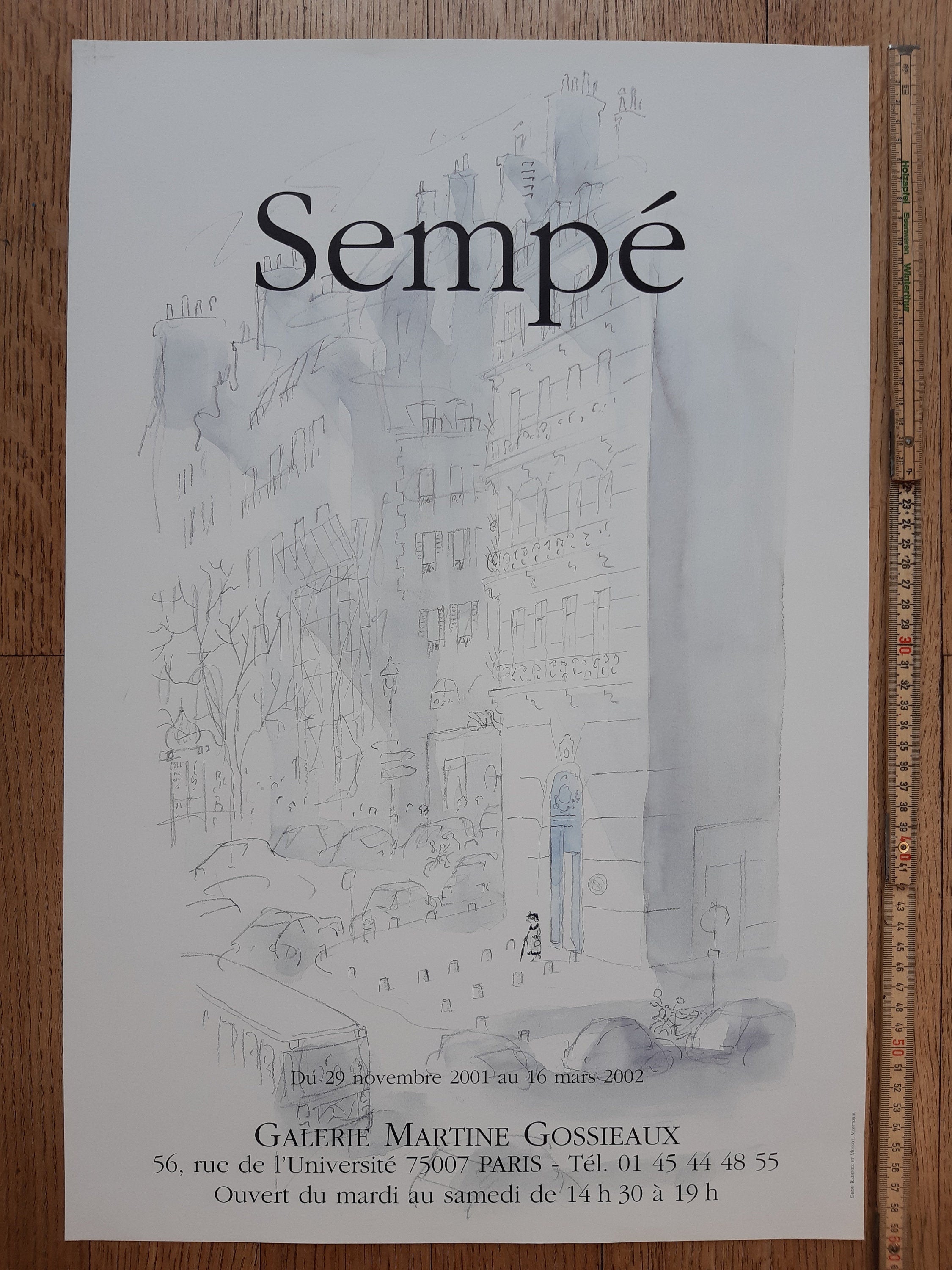 Sempé original exhibition poster - 15.7"×23.6" (40×60cm)
