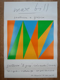 Max Bill Originalplakat + signierte Einladungskarte – 68×98 cm