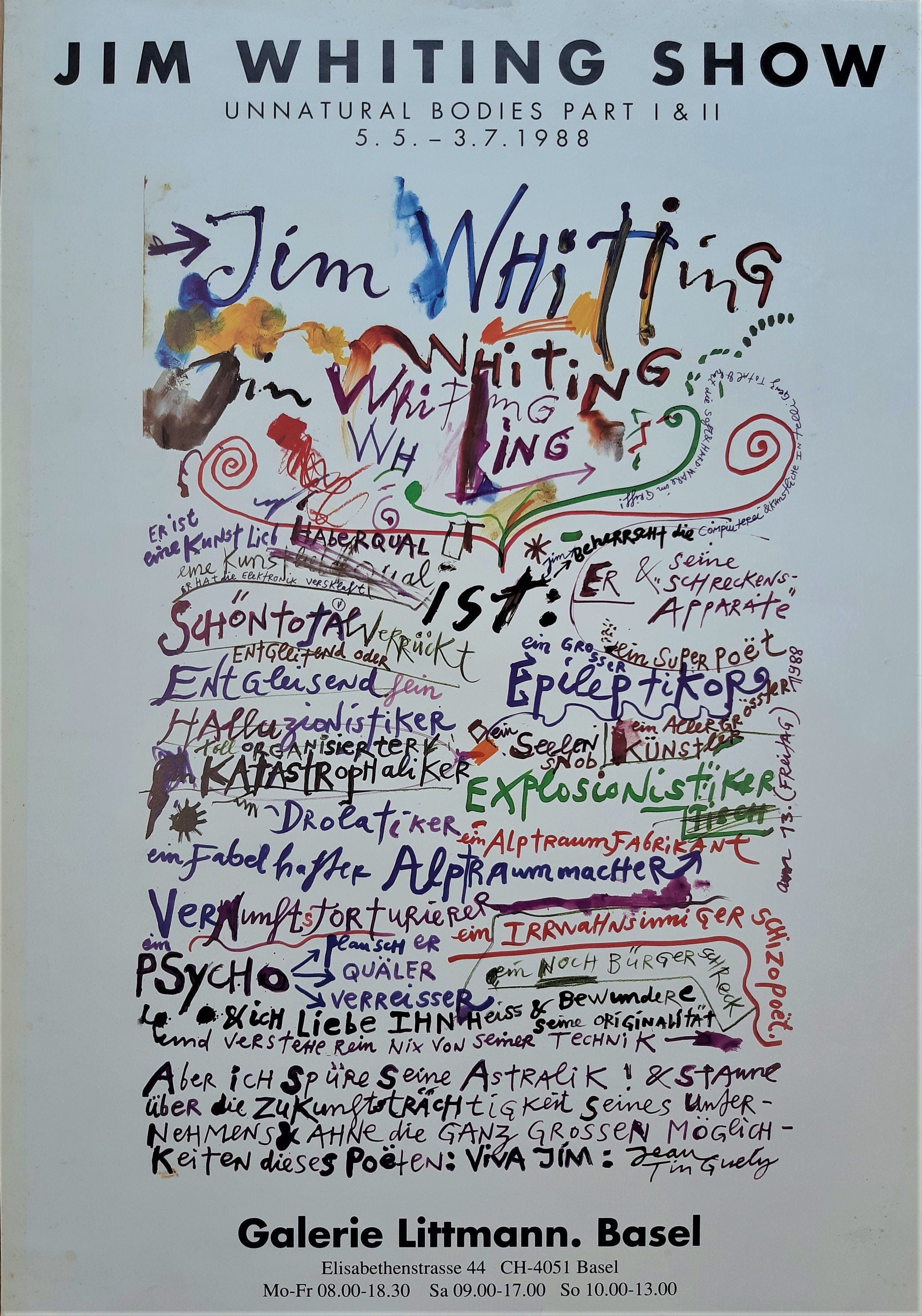 Jim Whithing art exhibition poster Tinguely - 23.4"×33.1" (59.4×84cm)