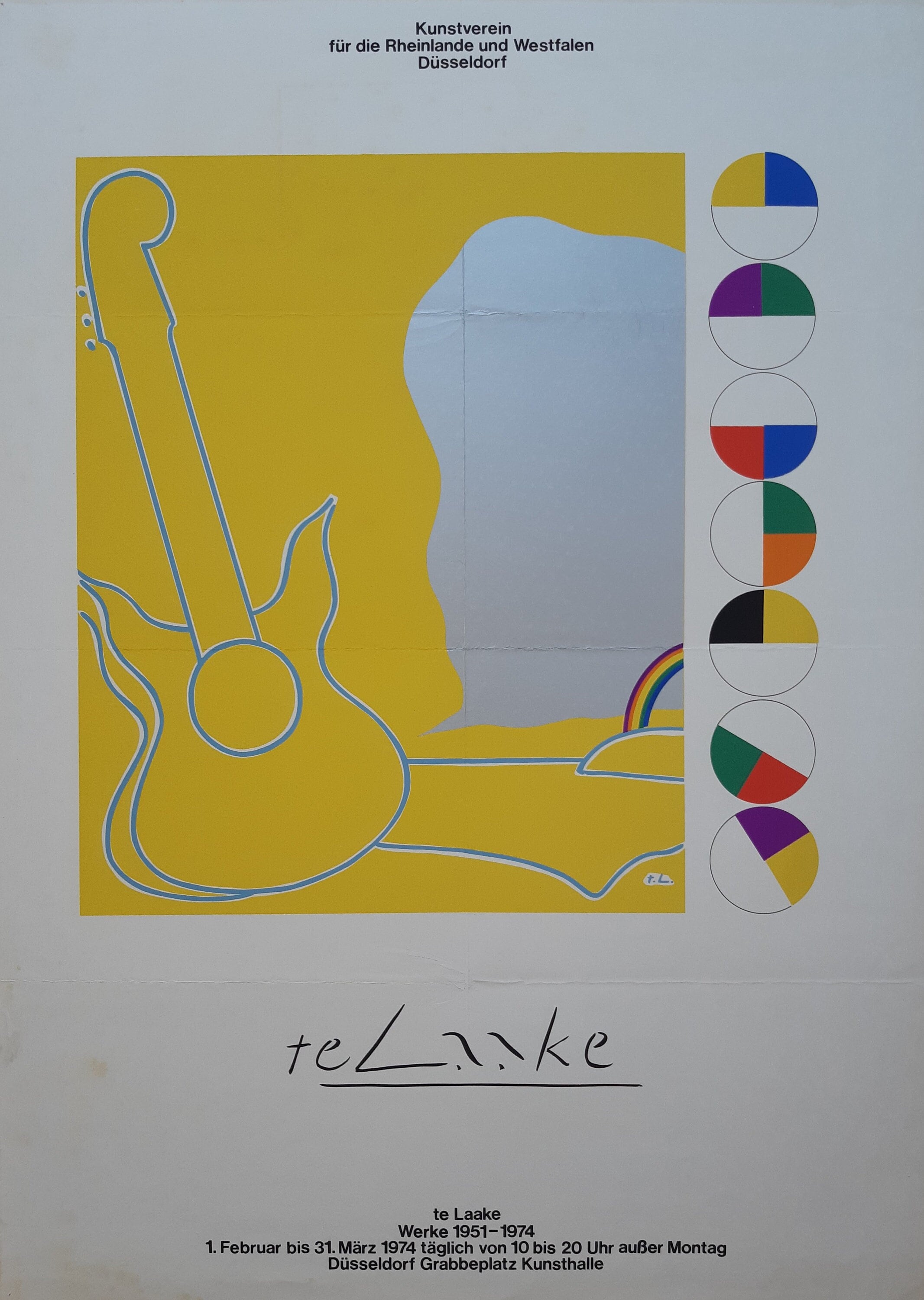 Heinrich Te Laake Kunstausstellungsposter gefaltet – 59,5×83,5 cm