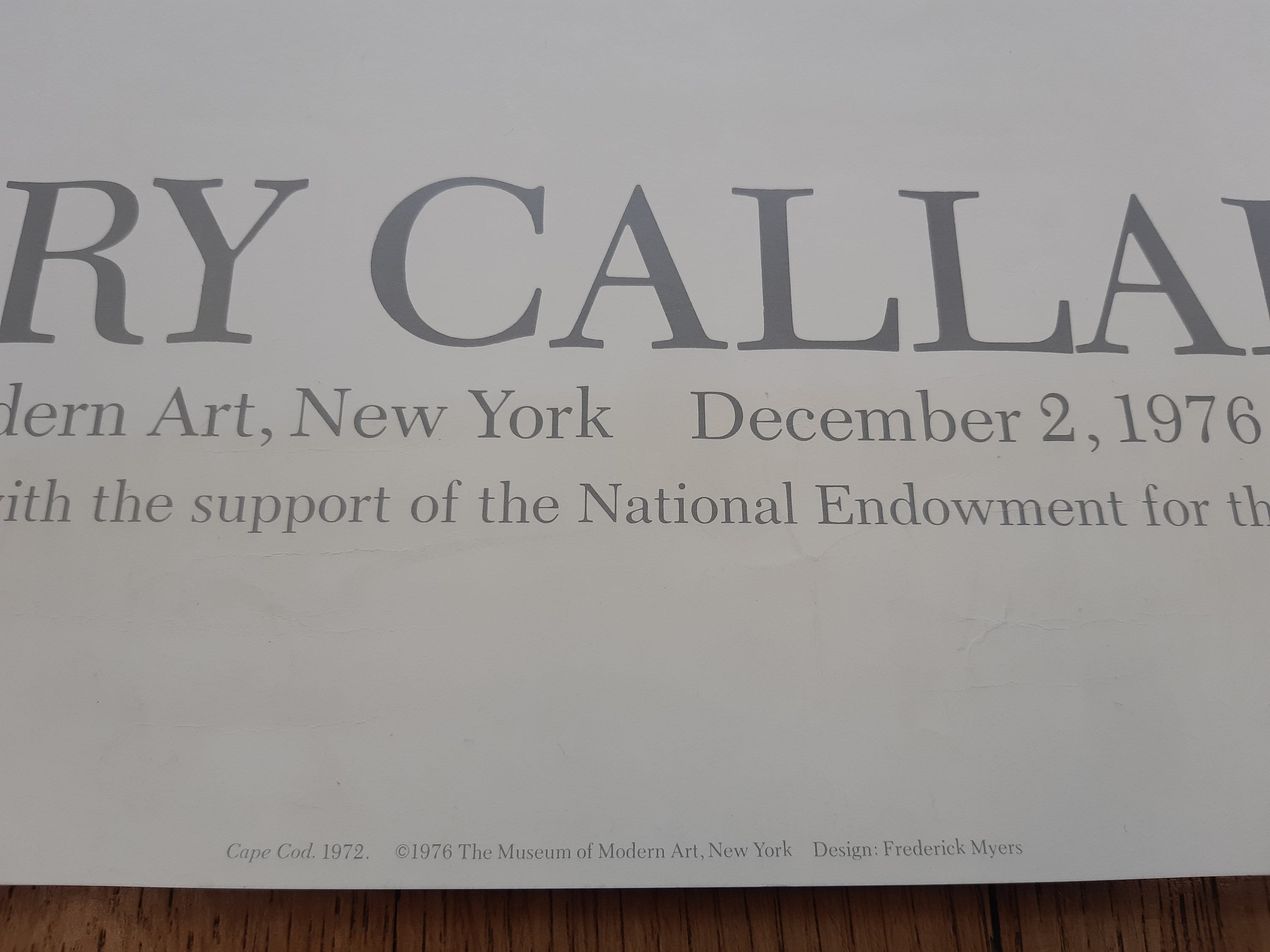 Harry Callahan original photo poster
