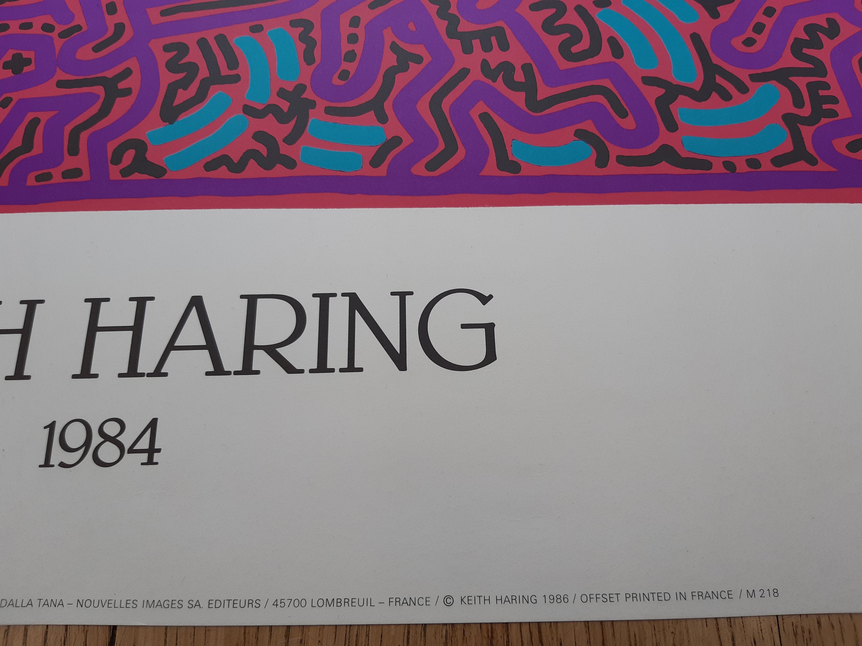 Keith Haring Original-Kunstplakat – 69 × 75,5 cm
