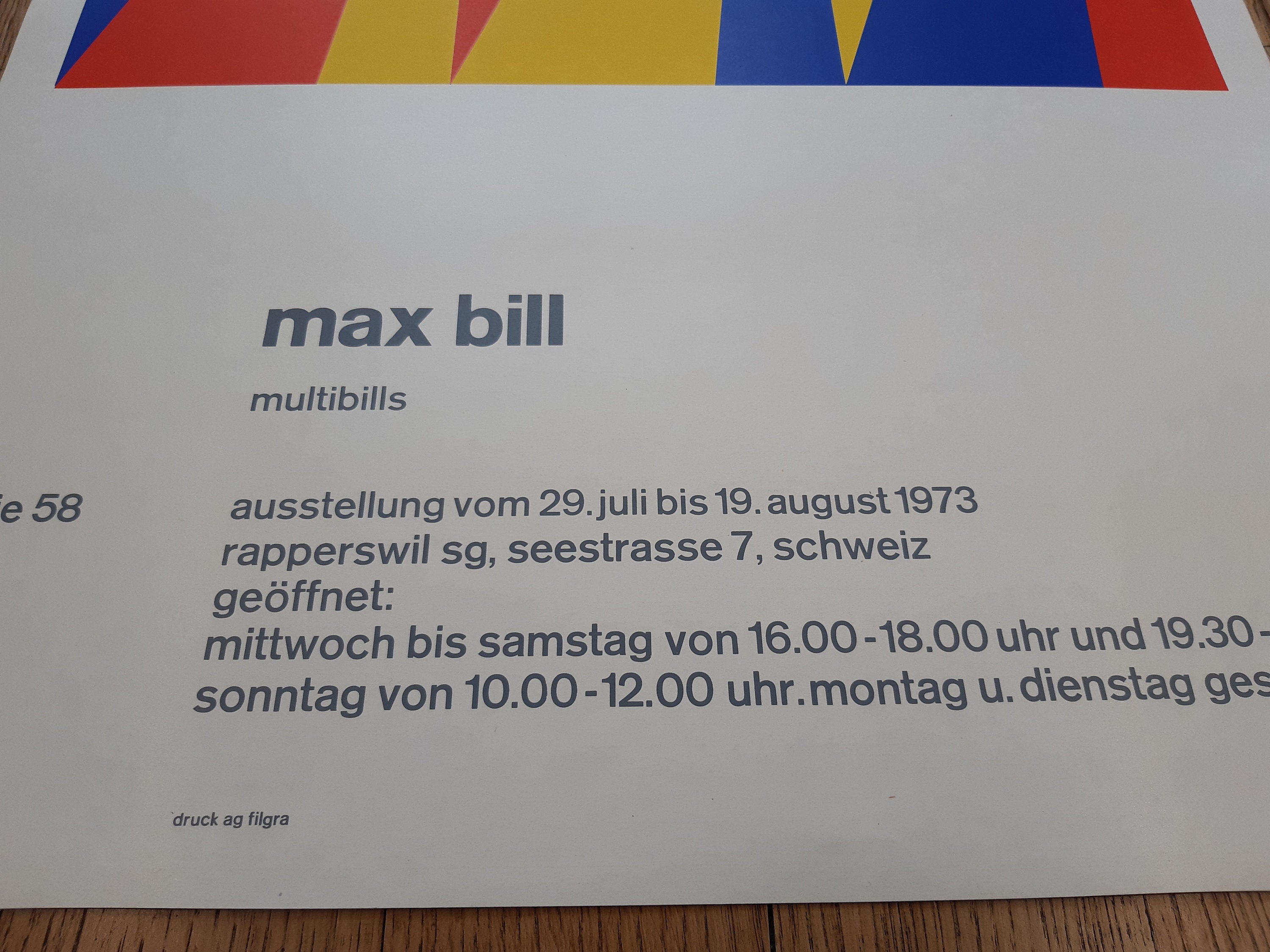Max Bill Originalplakat – 54 x 73 cm