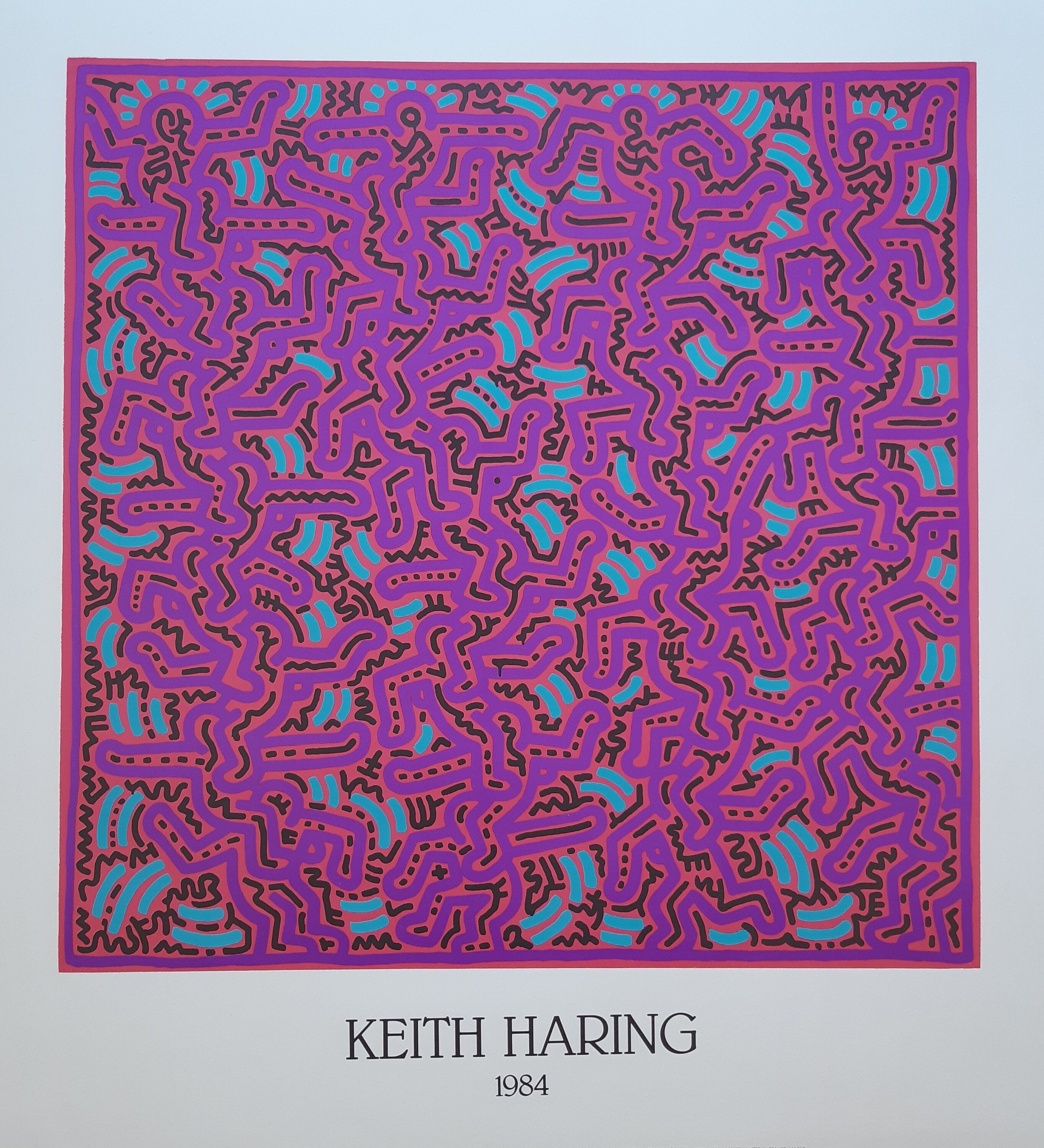 Keith Haring Original-Kunstplakat – 69 × 75,5 cm