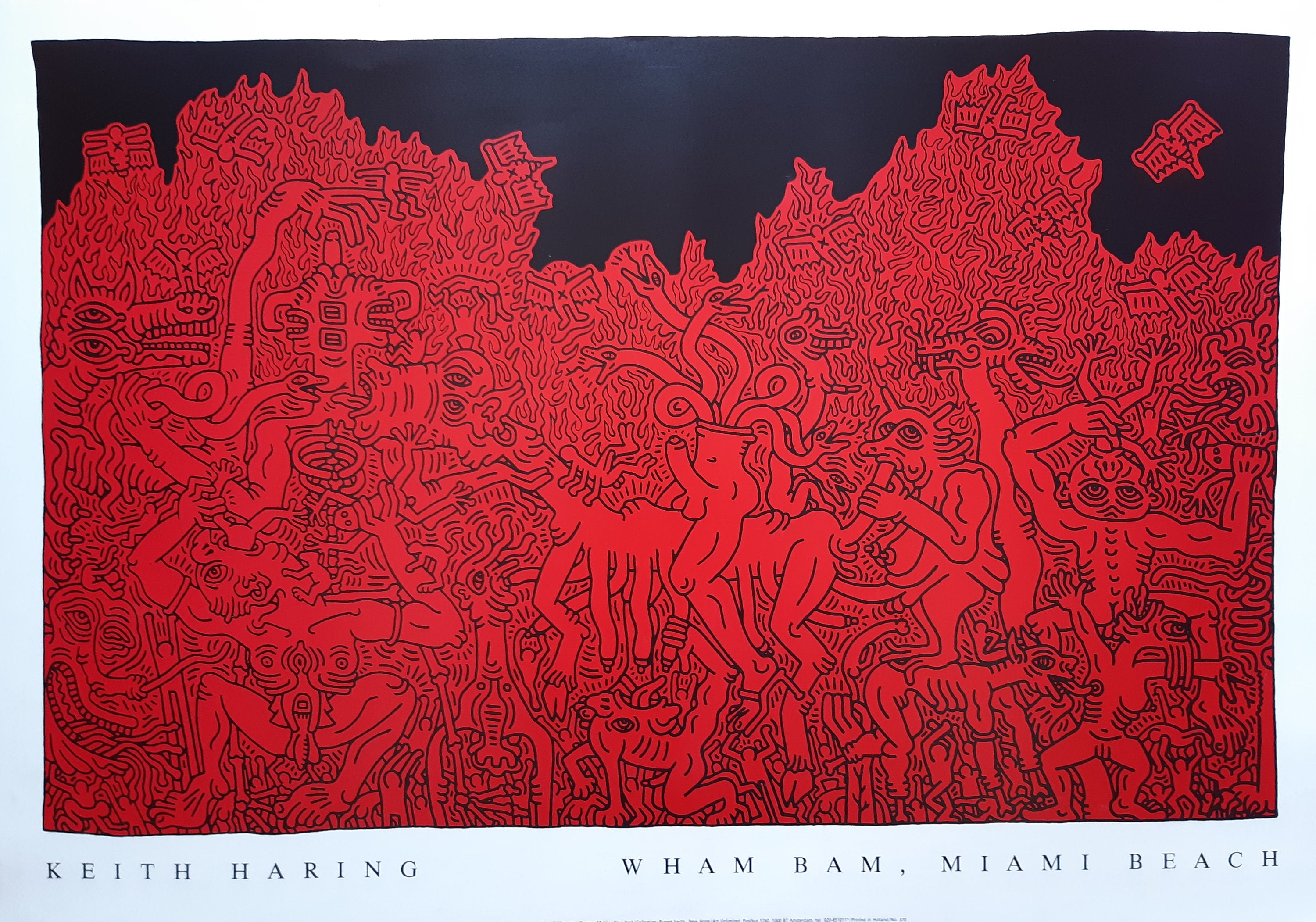 Original-Kunstposter von Keith Haring – 100 × 70 cm
