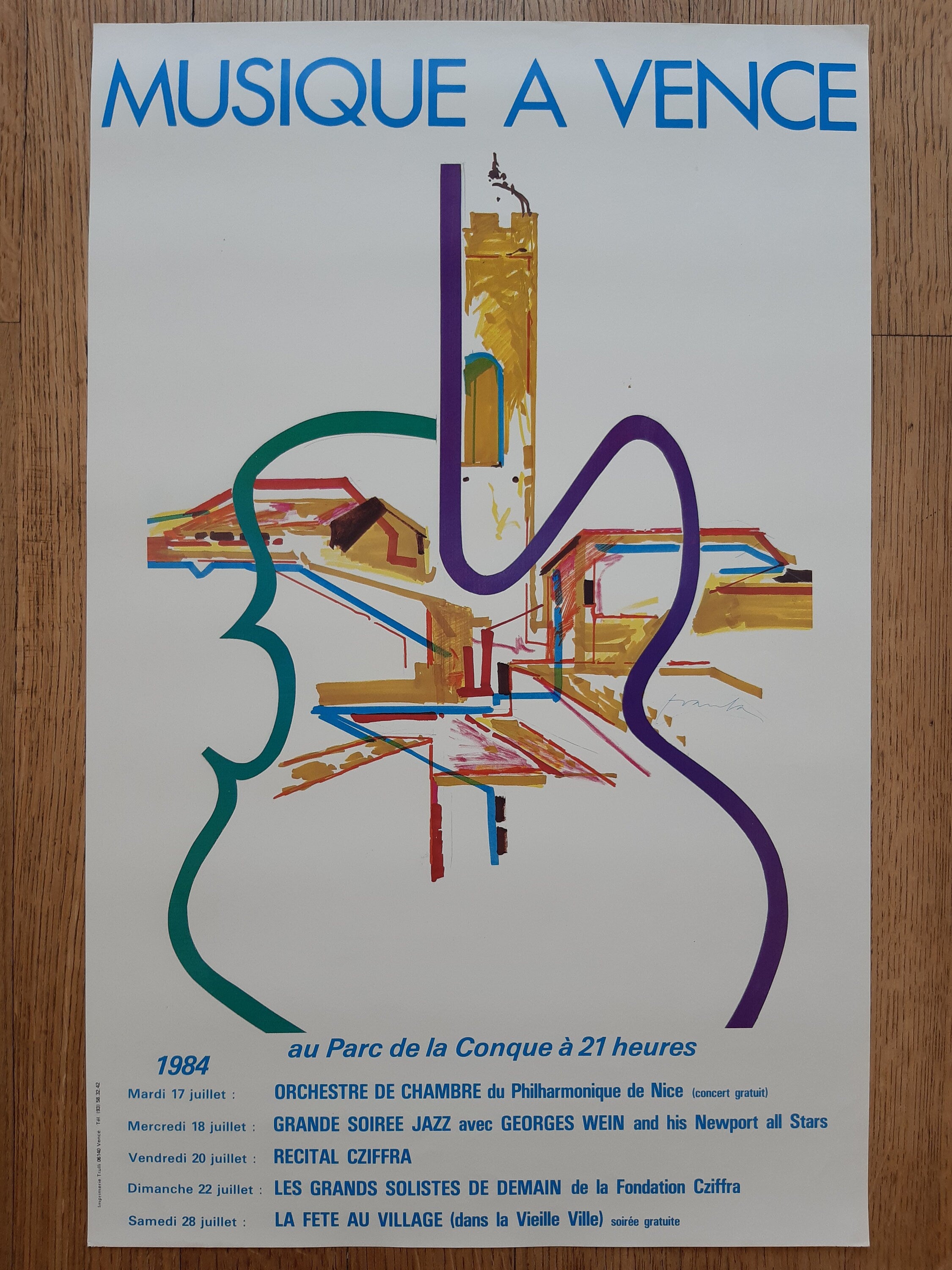 Musique a Vence Original-Kunstposter - 40,1×62,6cm