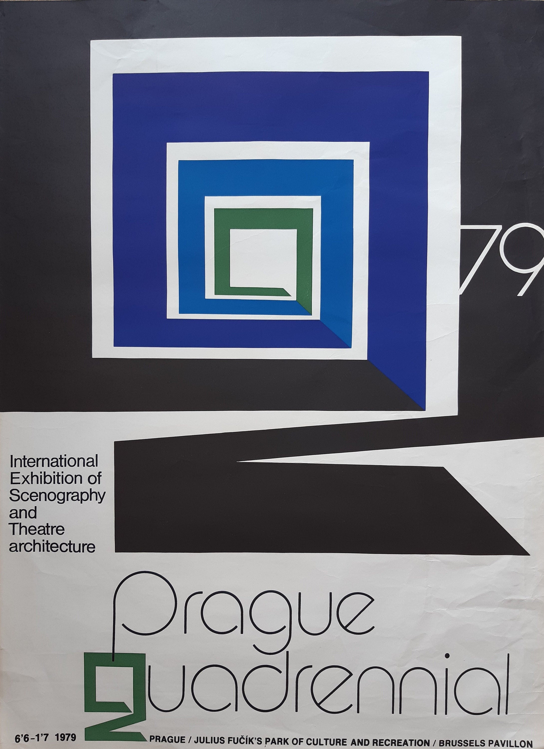 Prager Quadriennale Originalkunstposter – 71,5 cm × 97,5 cm