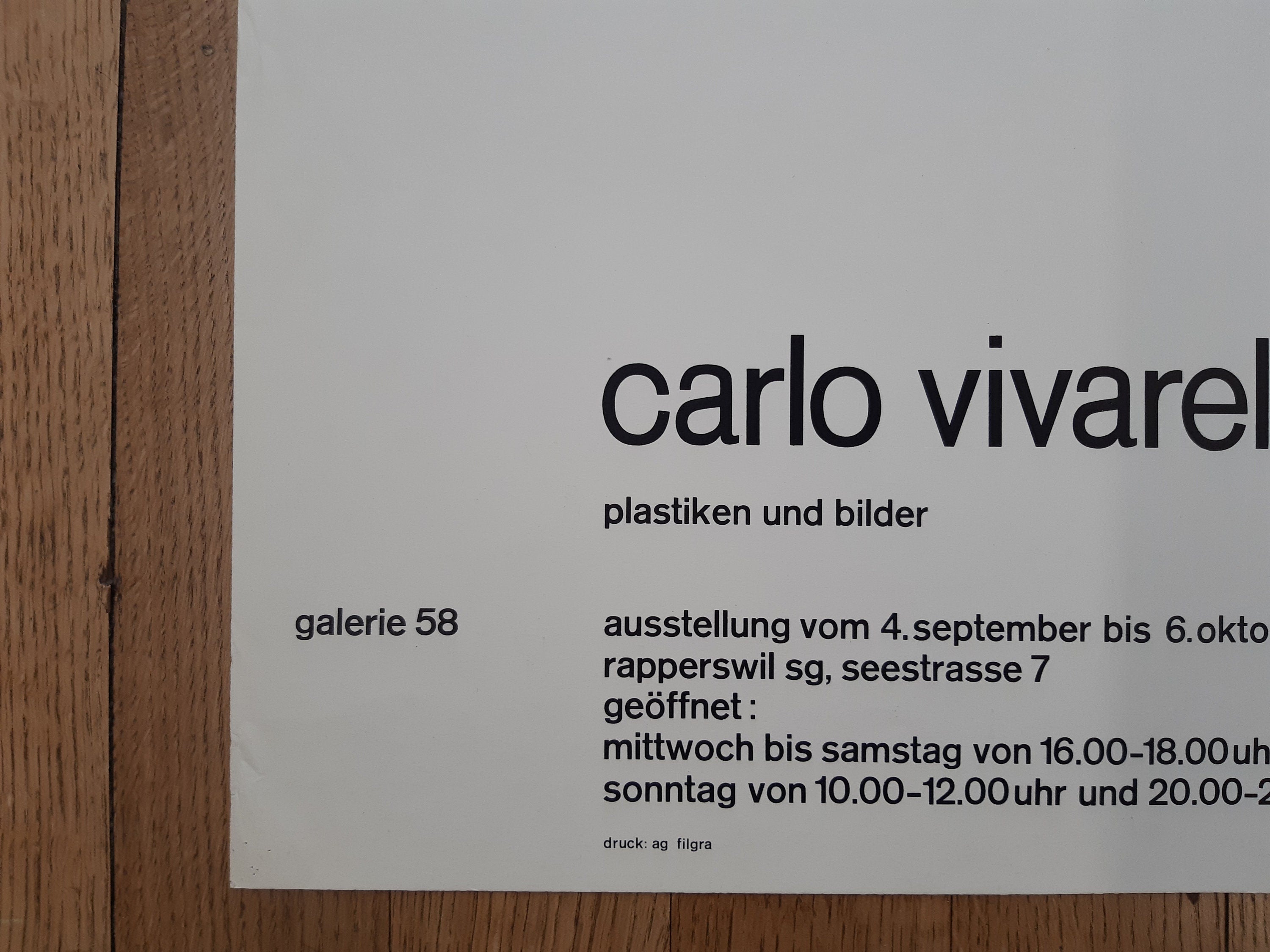 Carlo Vivarelli original art poster - 17.7"×28.5" (45×72.5cm)