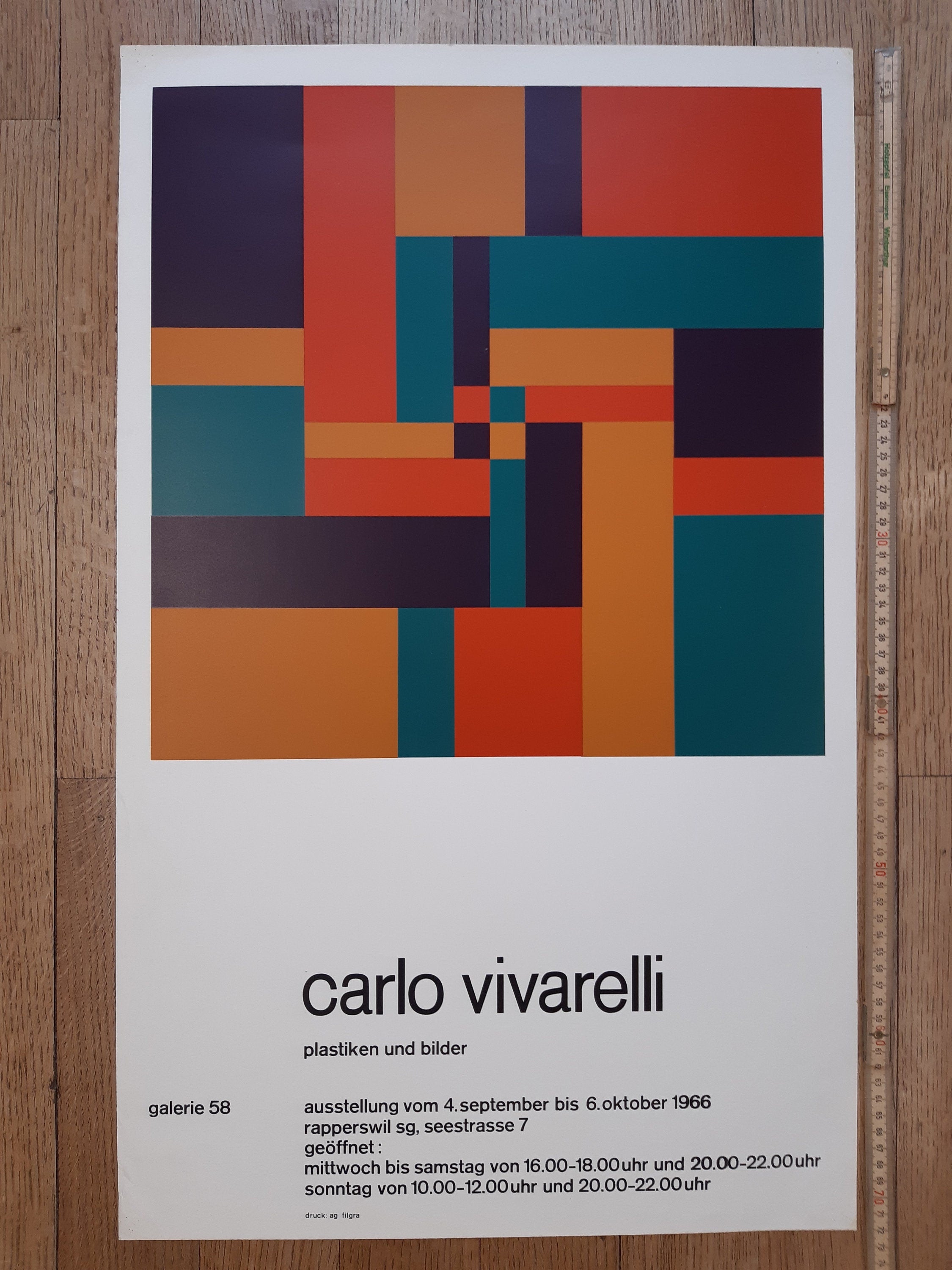 Carlo Vivarelli original art poster - 17.7"×28.5" (45×72.5cm)