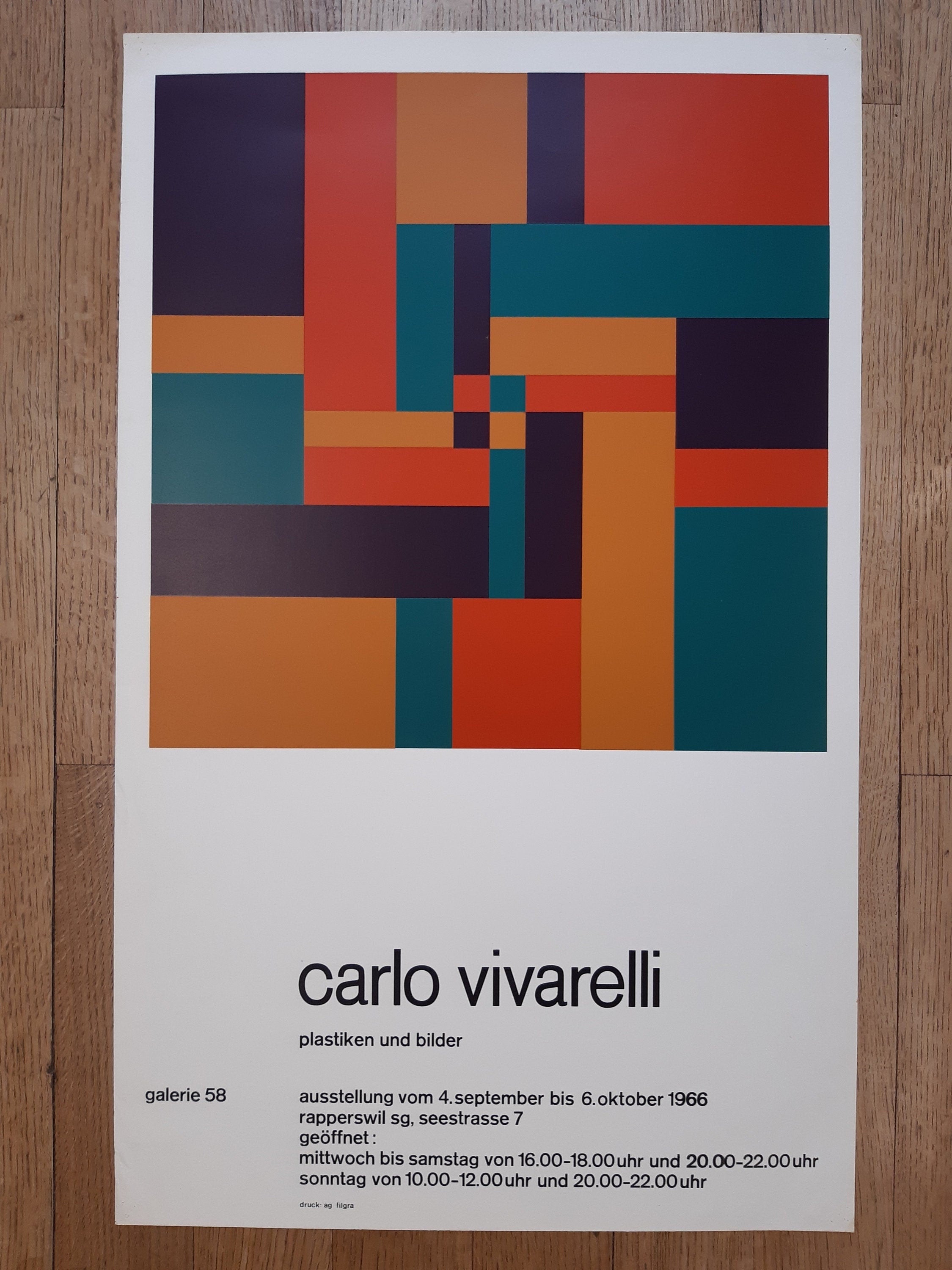 Carlo Vivarelli original art poster - 17.7"×28.5" (45×72.5cm)