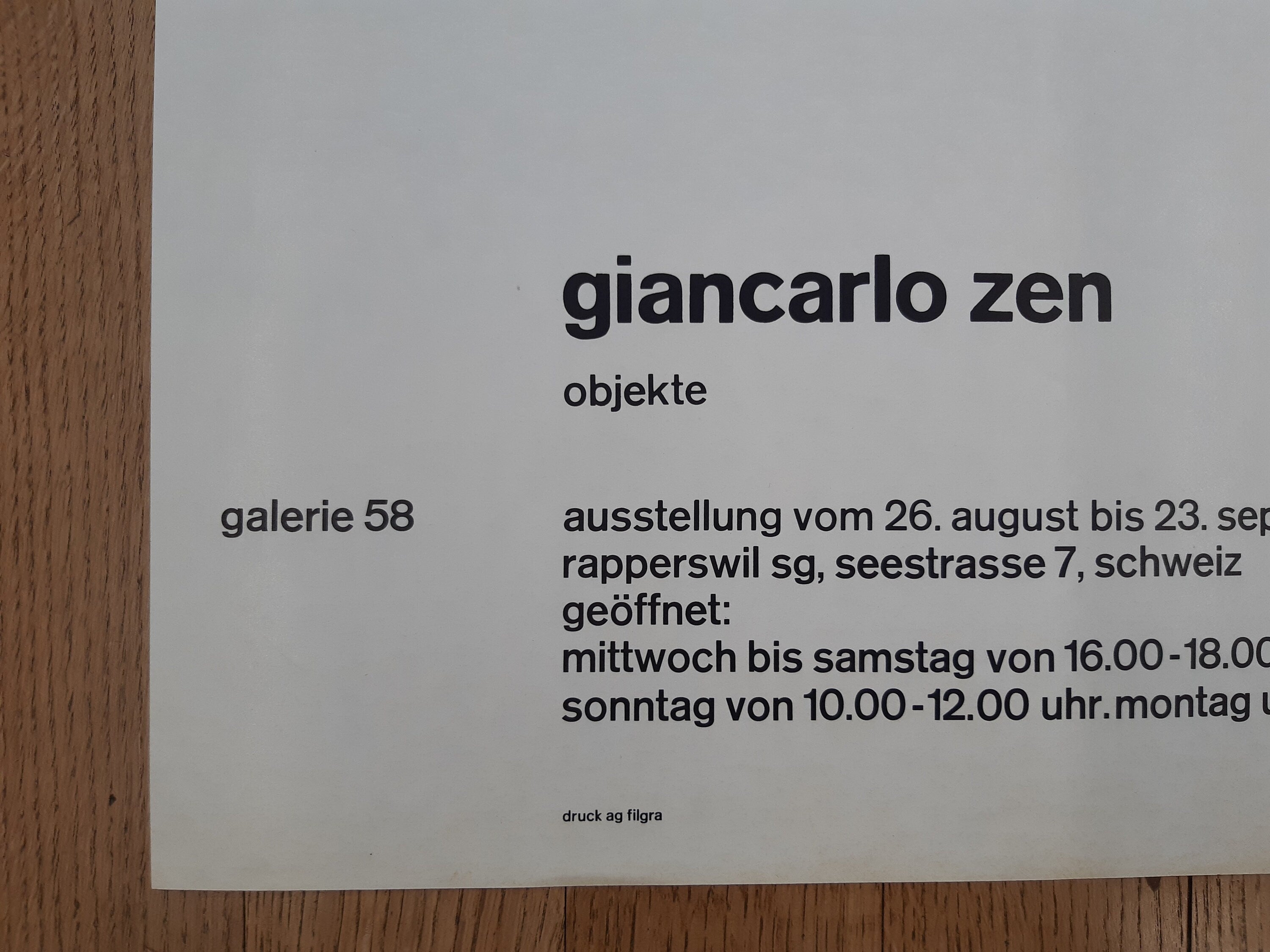 Giancarlo Zen Original-Kunstposter – 45 × 73 cm