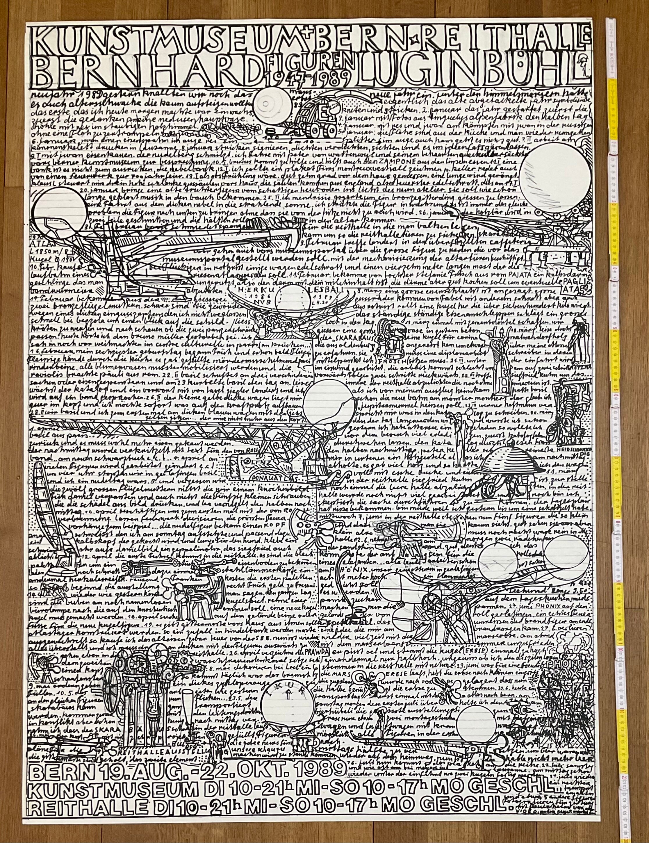 Bernhard Luginbühl original art poster - 35.6"×50.2" (90.3×127.5cm)