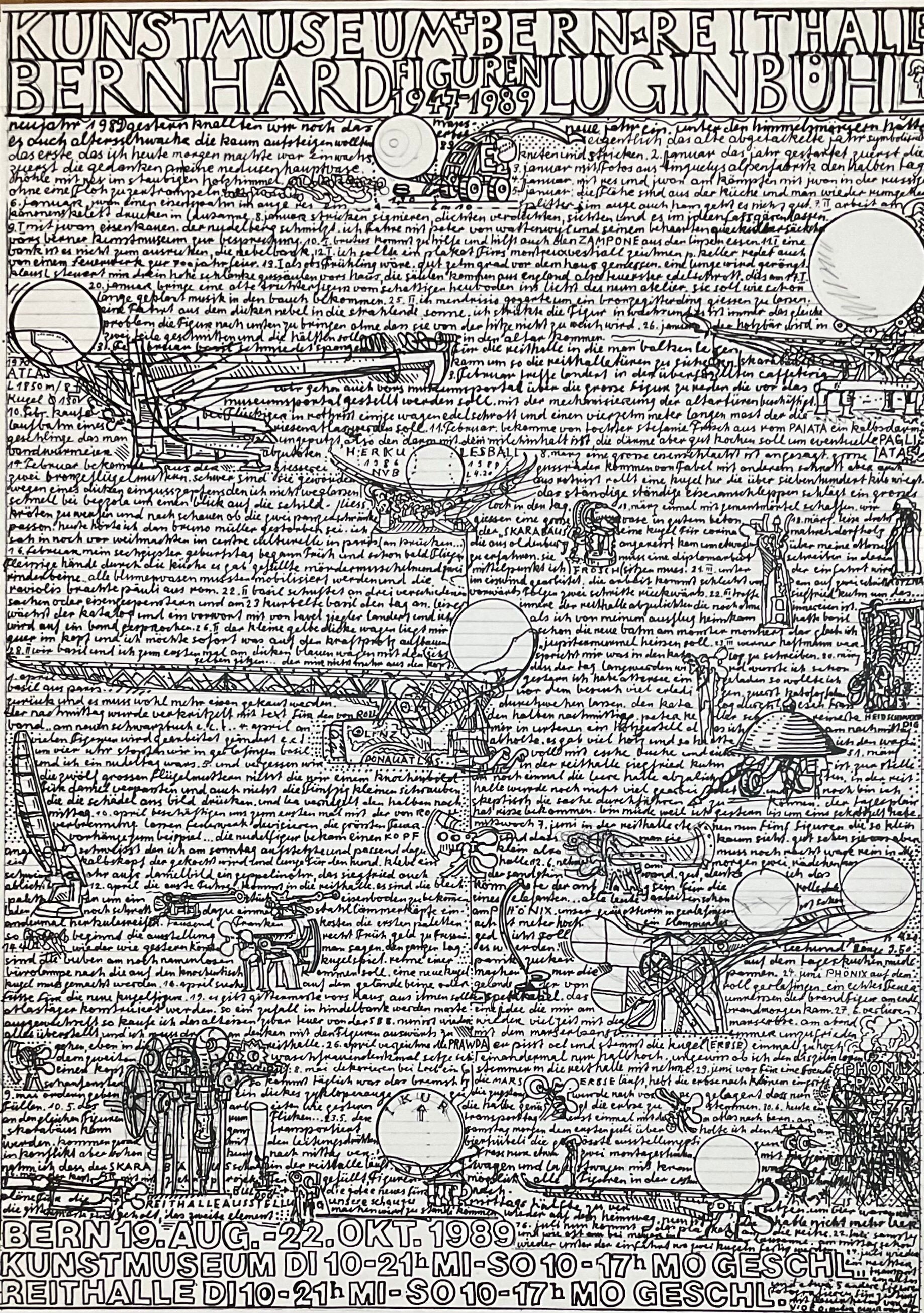 Bernhard Luginbühl original art poster - 35.6"×50.2" (90.3×127.5cm)