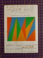 Max Bill Originalplakat + signierte Einladungskarte – 68×98 cm