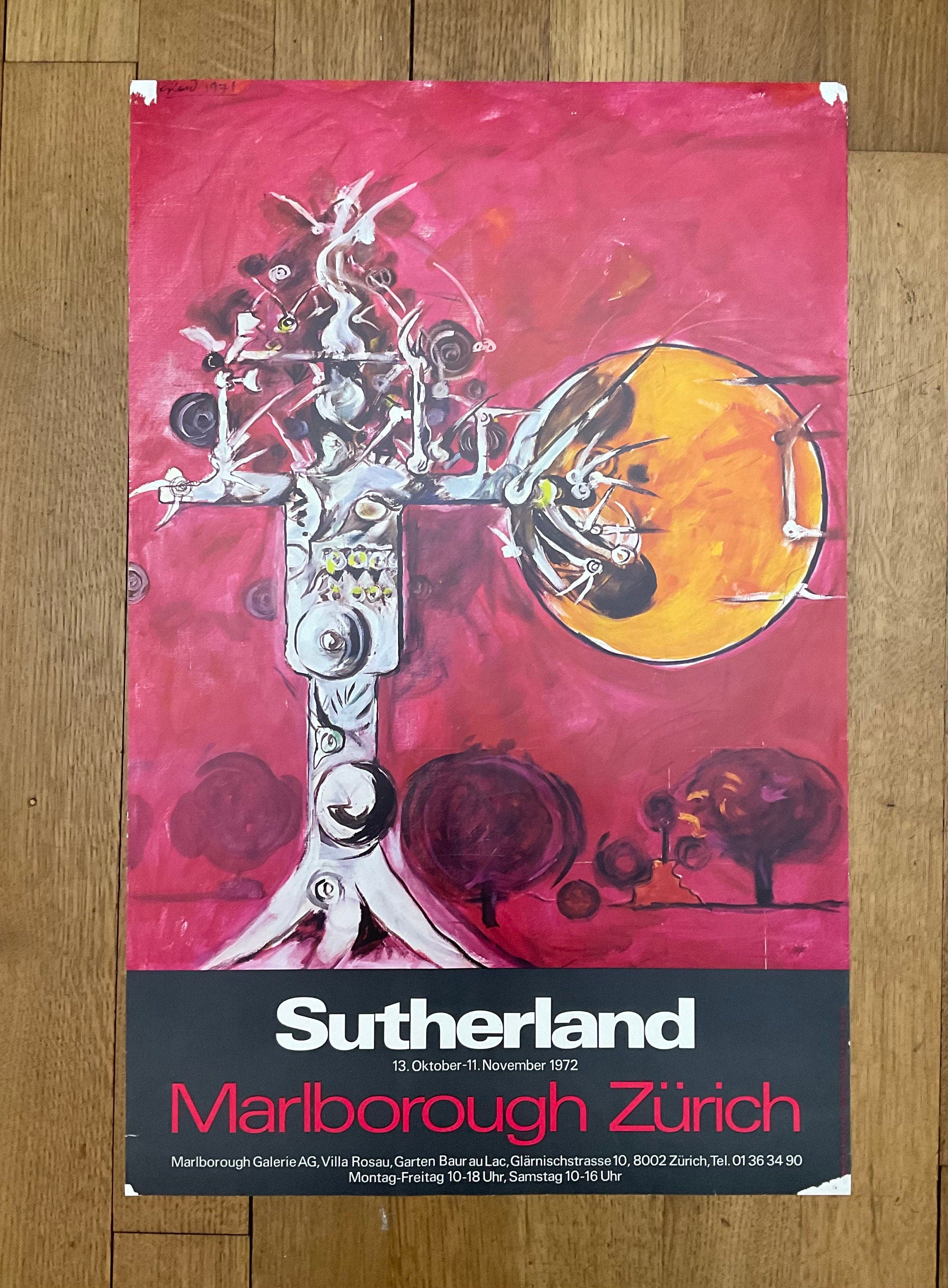 Sutherland Vintage-Kunstdruckposter, gebraucht – 45 × 69,3 cm (17,7" × 27,3")