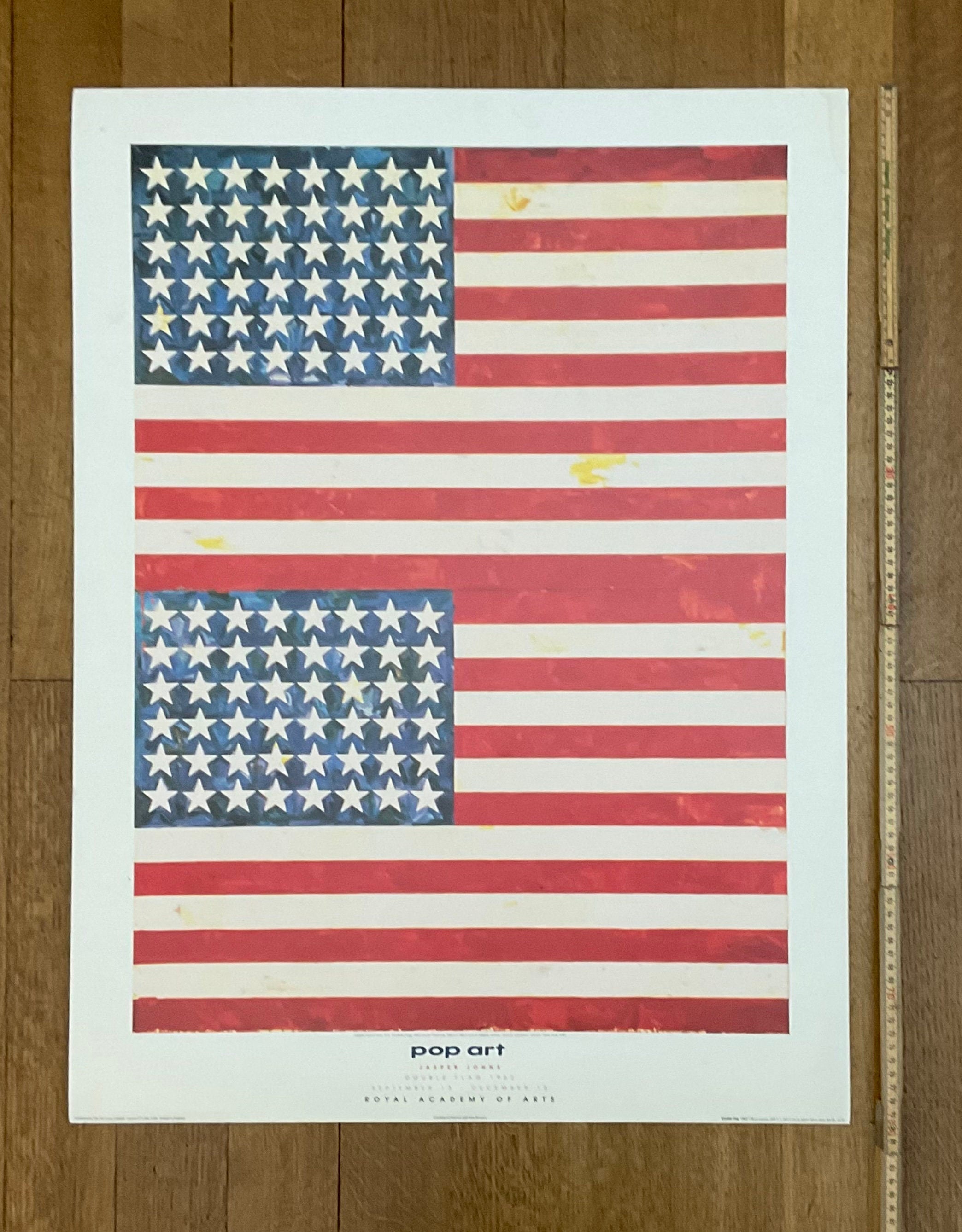 Jasper Johns Vintage Kunstdruck Doppelflagge - 23.6"×31.5" (60×80cm)