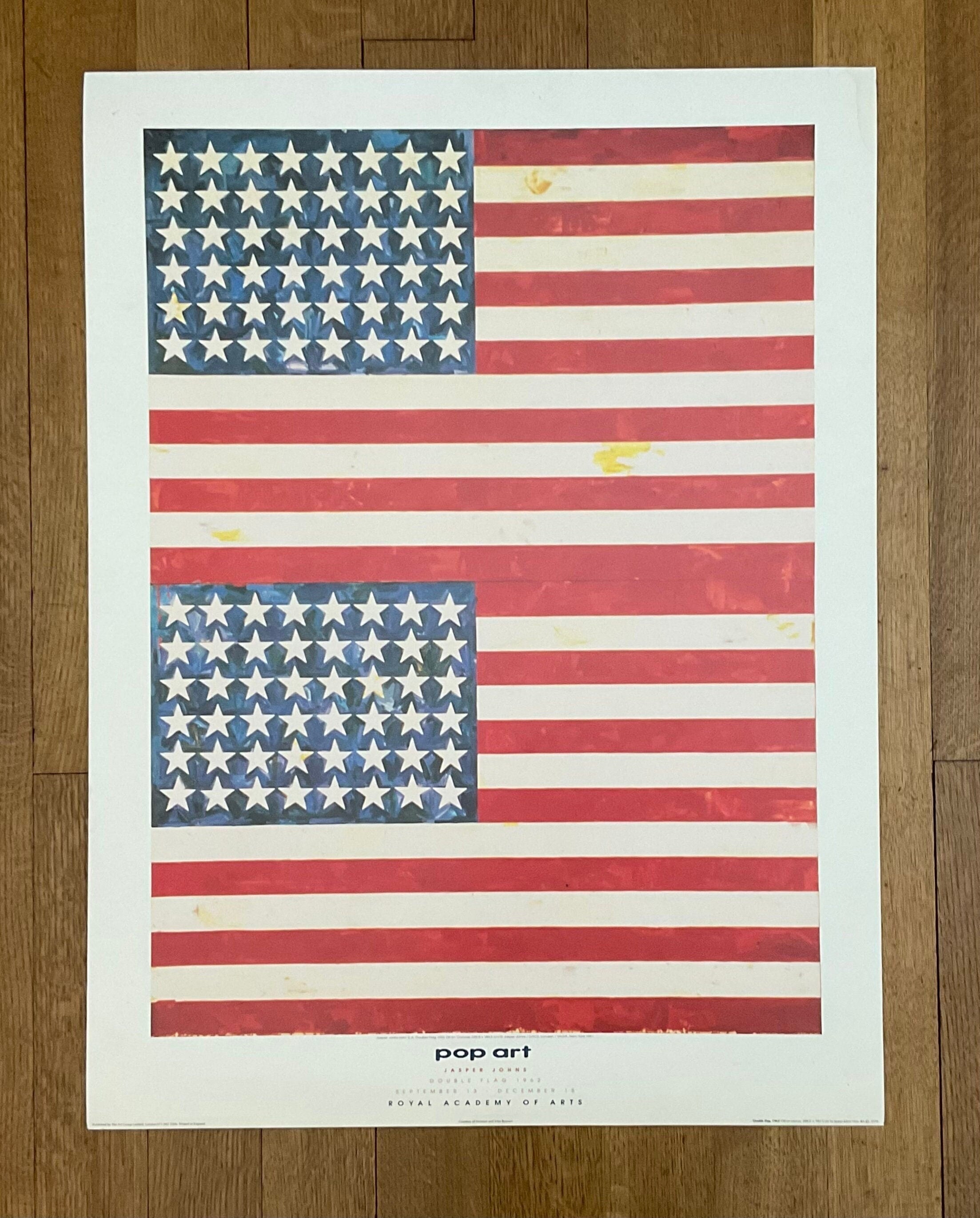 Jasper Johns Vintage Kunstdruck Doppelflagge - 23.6"×31.5" (60×80cm)