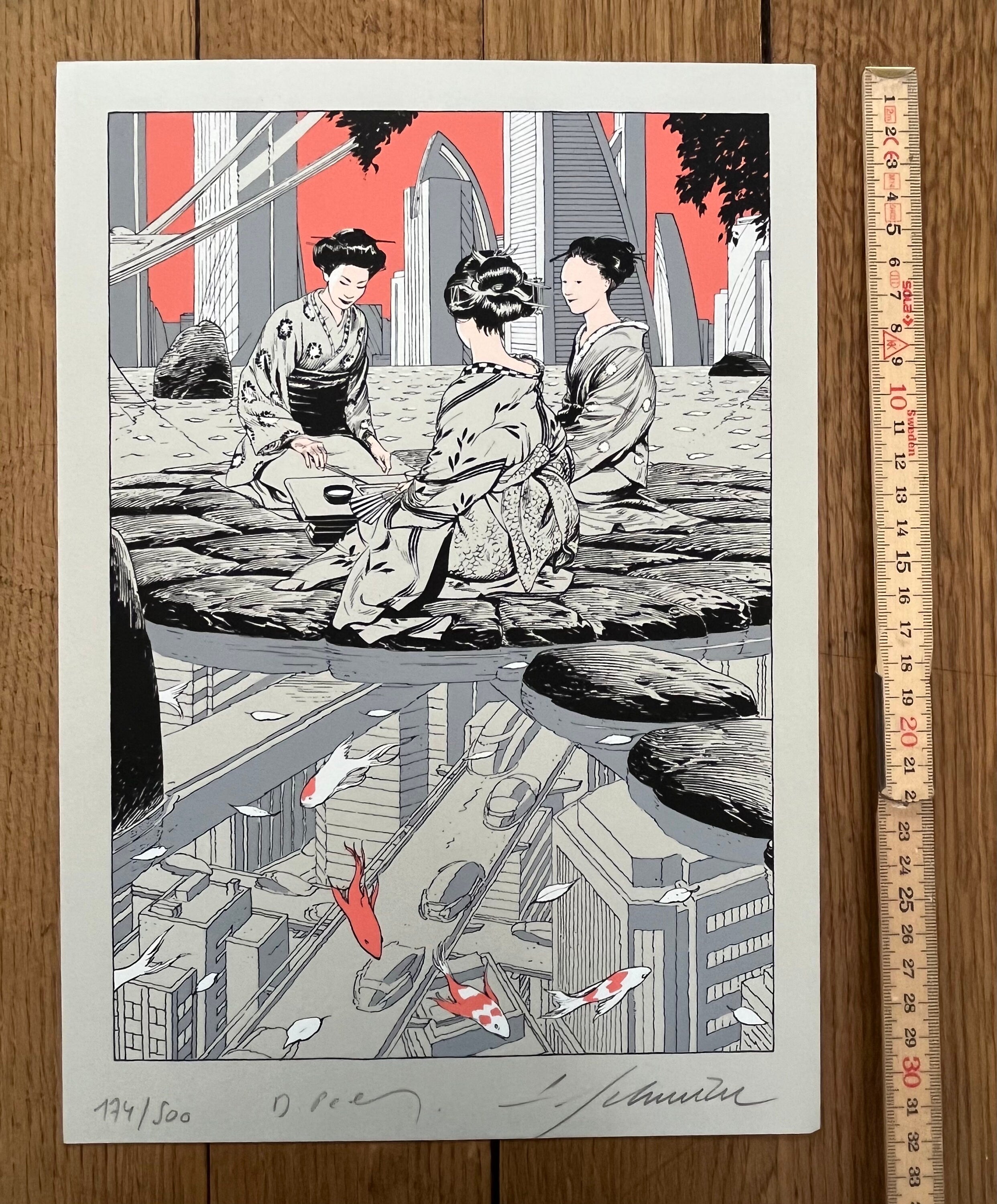 Francois Schuiten Original signiert - 23×32,5 cm (9.1"×12.8")