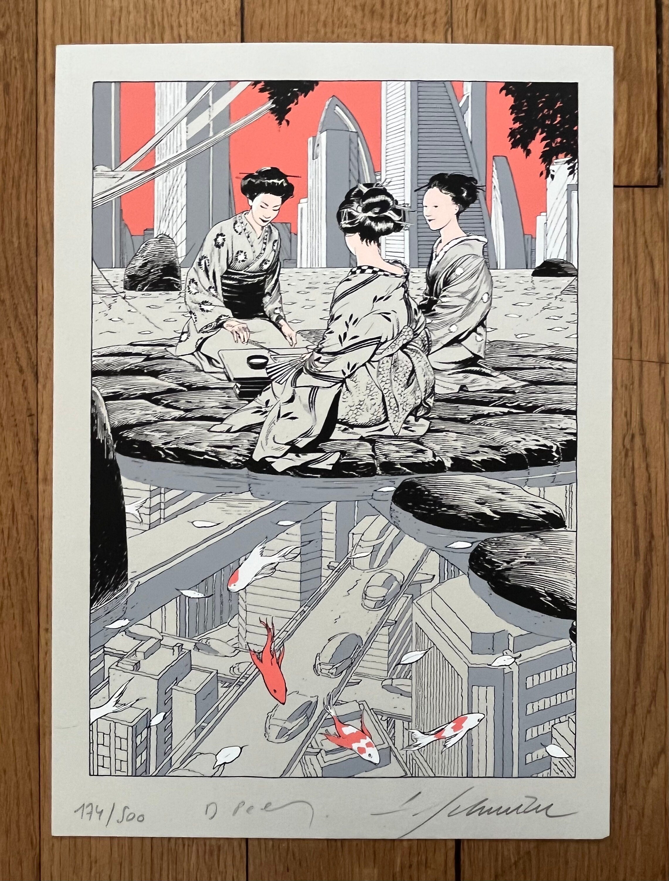 Francois Schuiten Original signiert - 23×32,5 cm (9.1"×12.8")