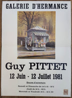 Guy Pittet original art exhibition poster used - 13.8"×18.9" (35×48cm)