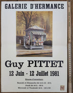 Guy Pittet original art exhibition poster used - 13.8"×18.9" (35×48cm)