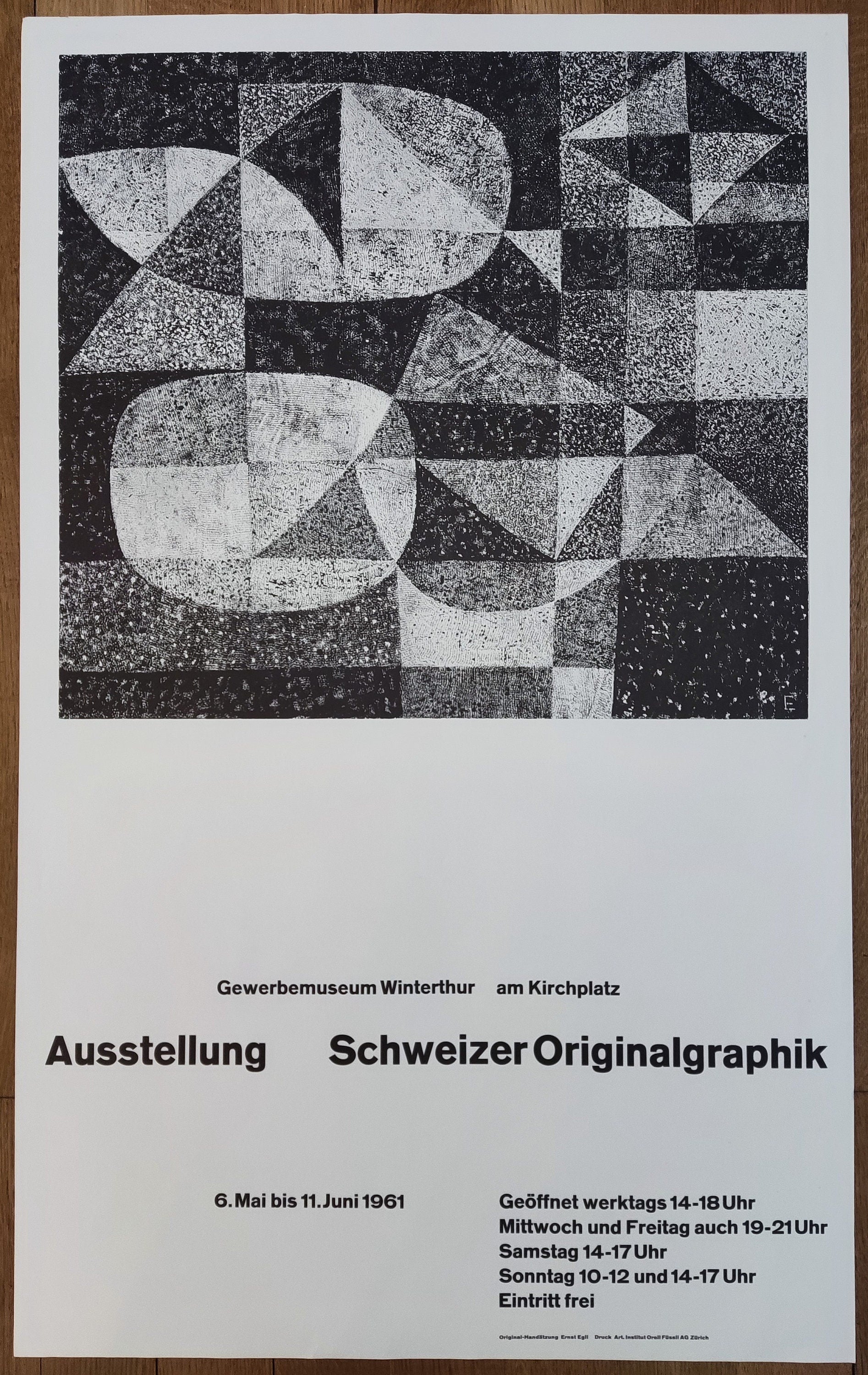 Ernst Egli original art poster - 24.4"×39.4" (62×100cm)