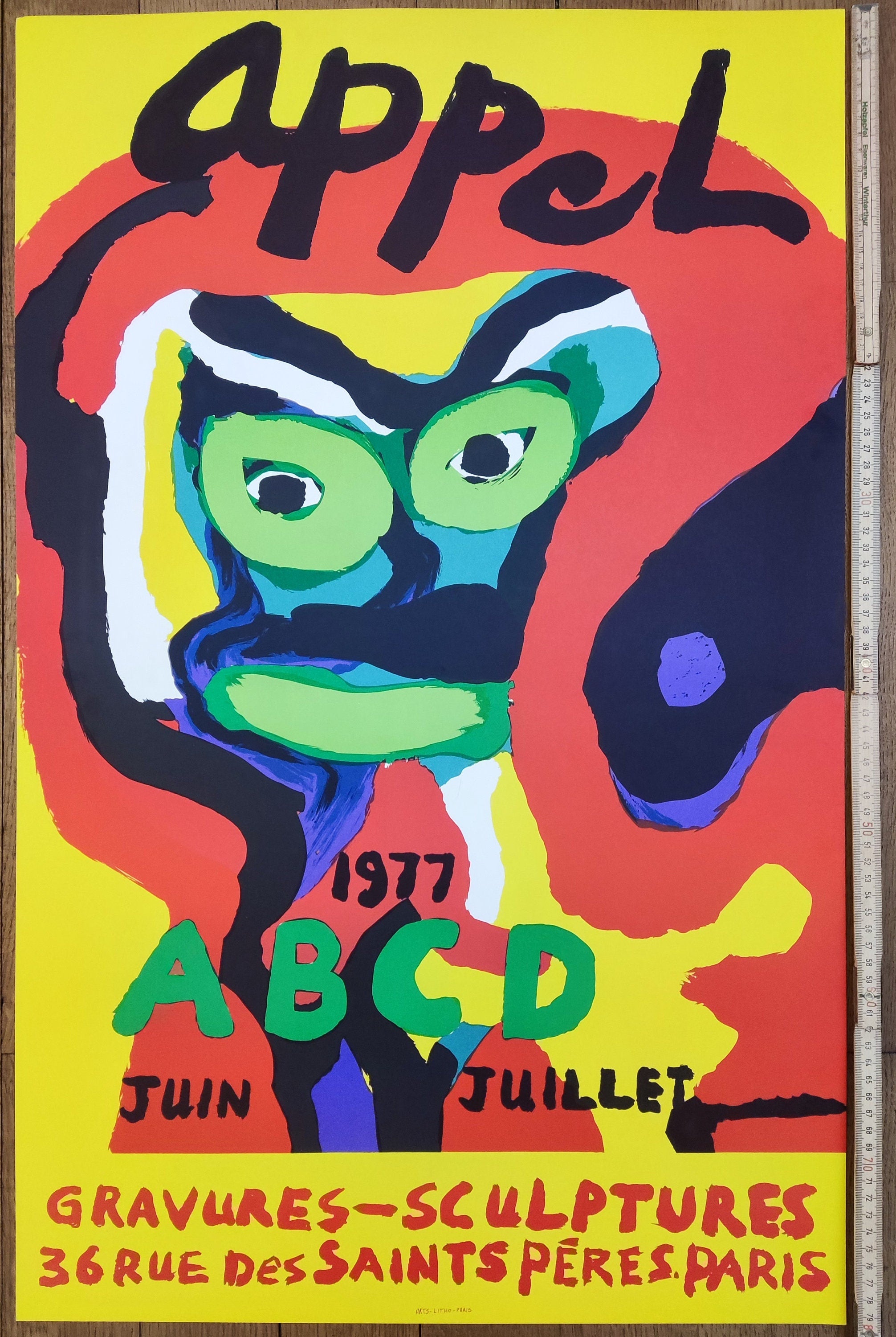 Karel Appel Original-Kunstausstellungsplakat - 51×81 cm (20,1"×31,9")