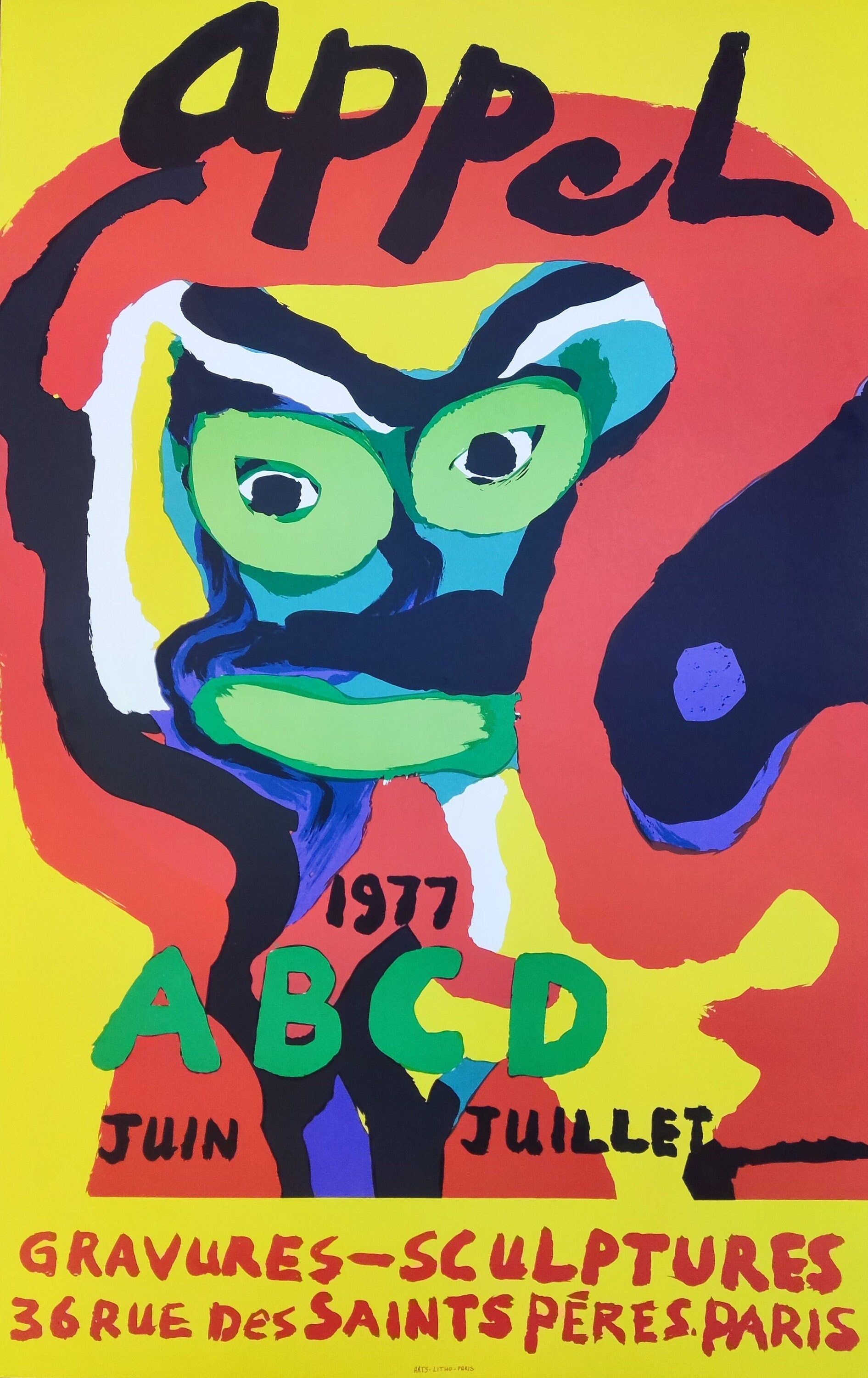 Karel Appel Original-Kunstausstellungsplakat - 51×81 cm (20,1"×31,9")