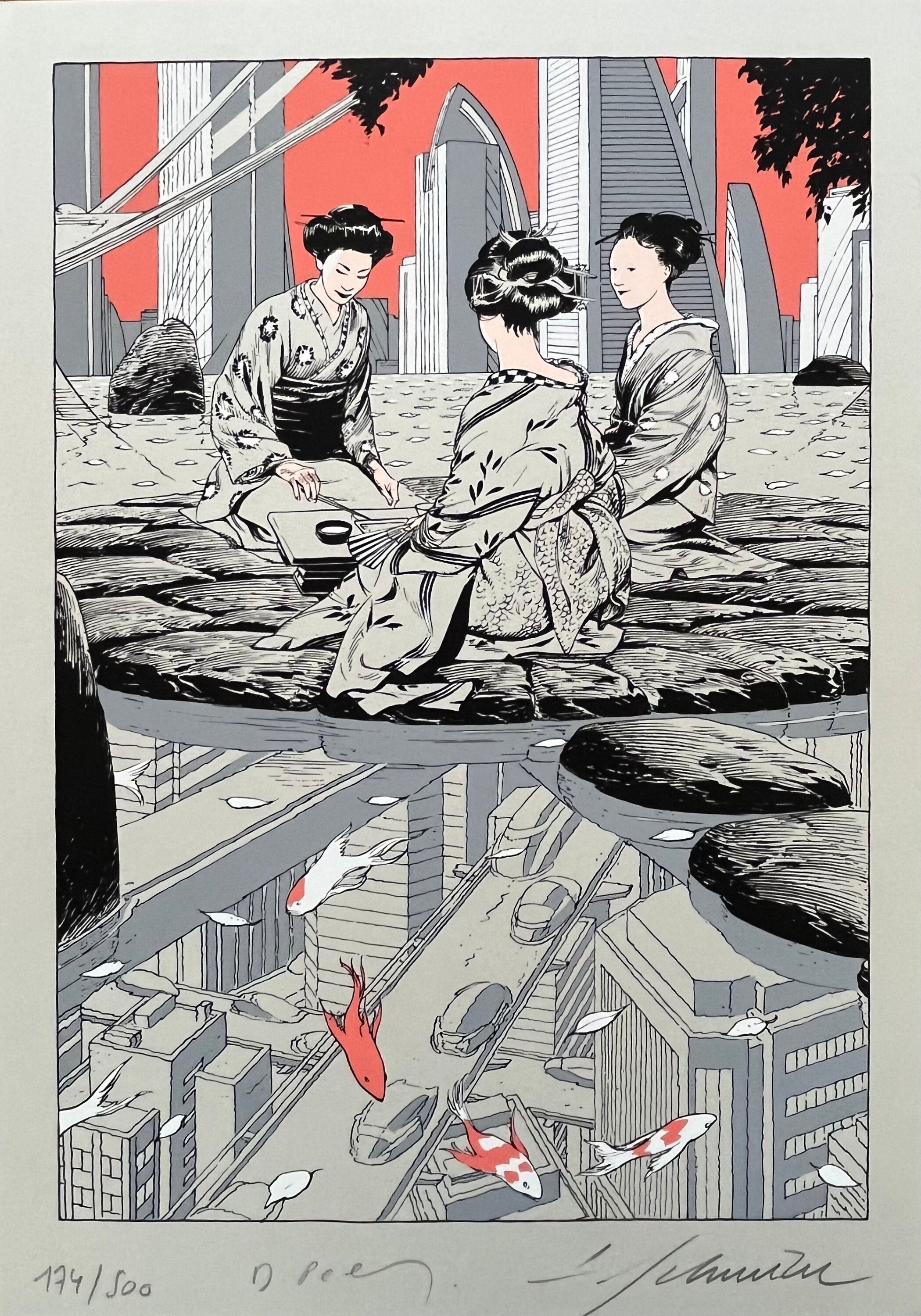Francois Schuiten Original signiert - 23×32,5 cm (9.1"×12.8")