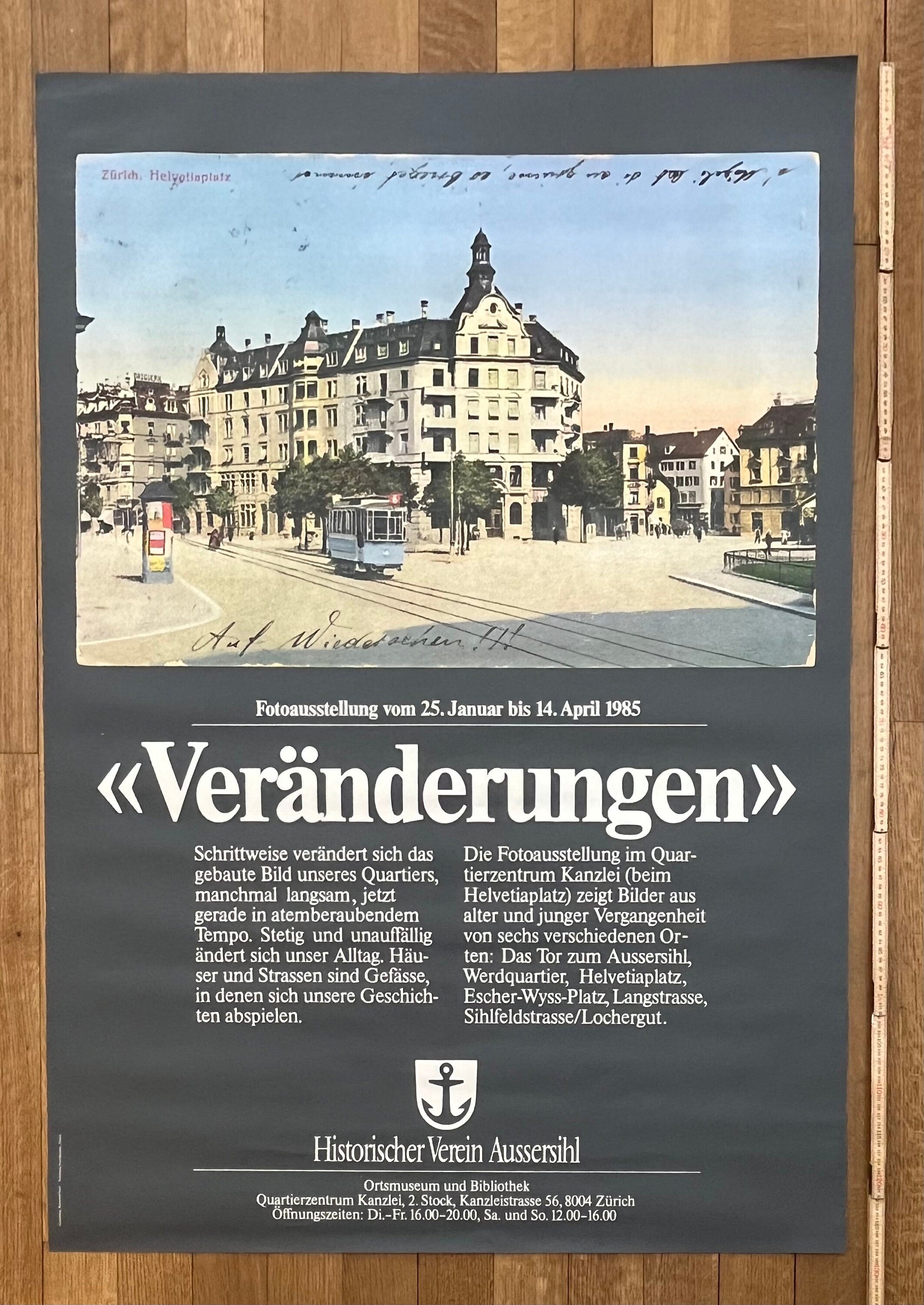 Vintage Zürcher Ausstellungsposter - 35.6"×50.2" (90.5×127.5cm)