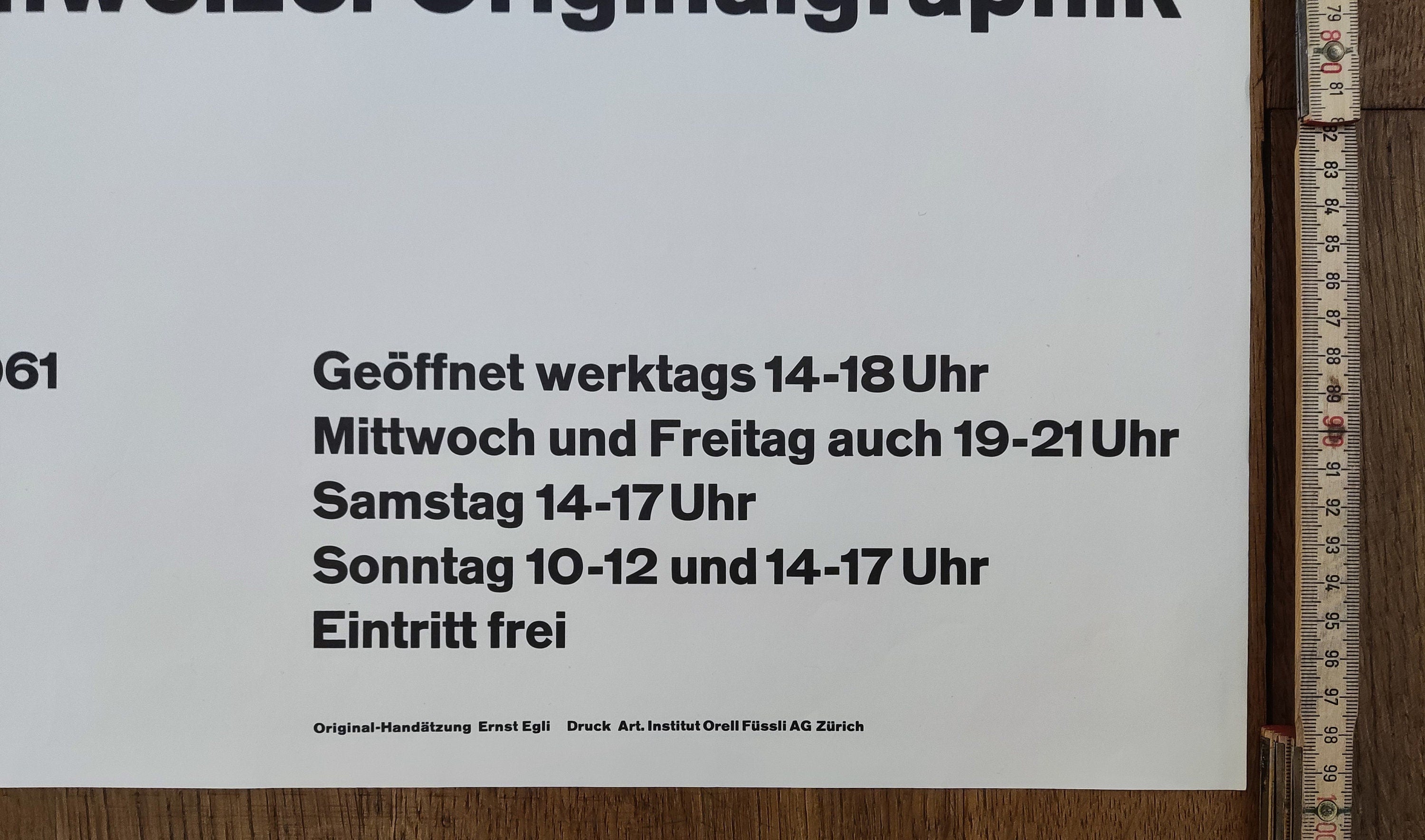 Ernst Egli original art poster - 24.4"×39.4" (62×100cm)