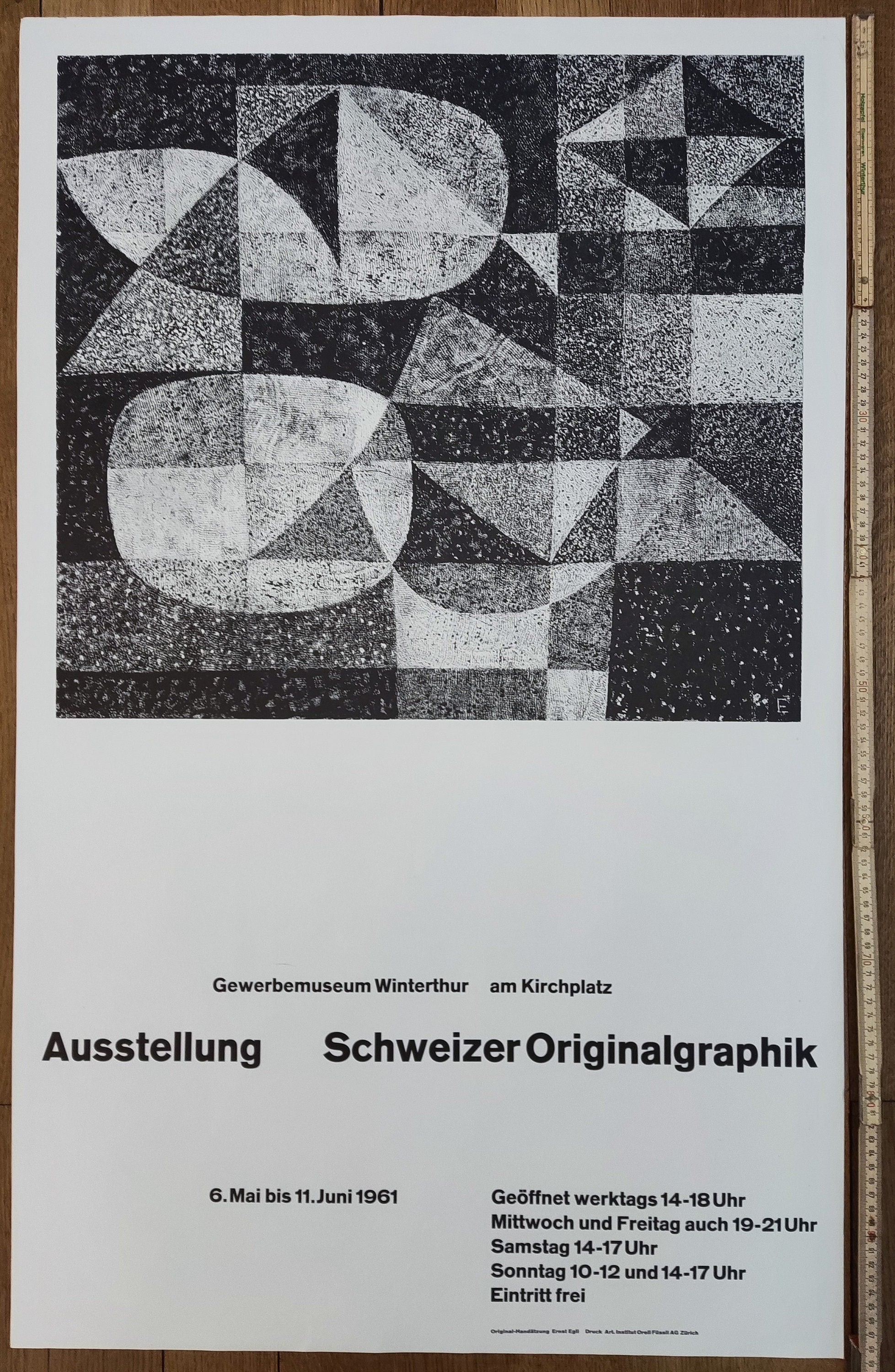 Ernst Egli original art poster - 24.4"×39.4" (62×100cm)