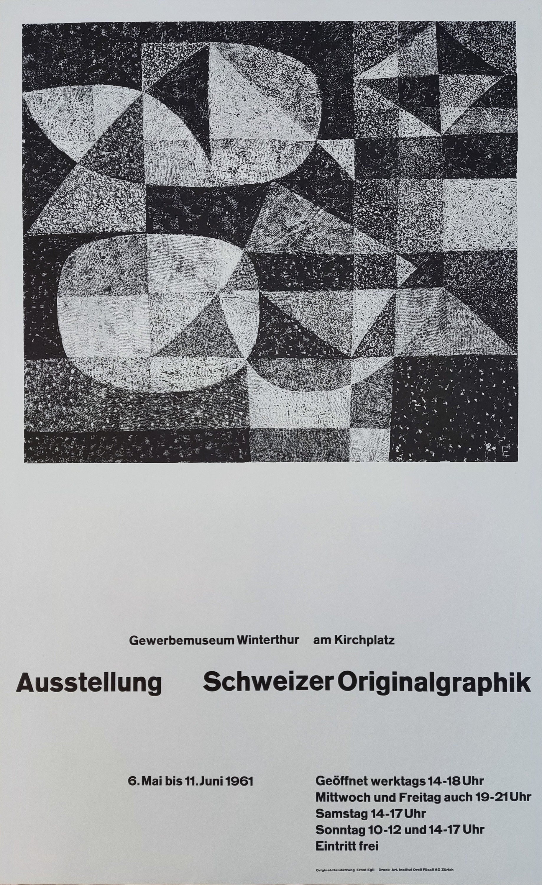 Ernst Egli original art poster - 24.4"×39.4" (62×100cm)