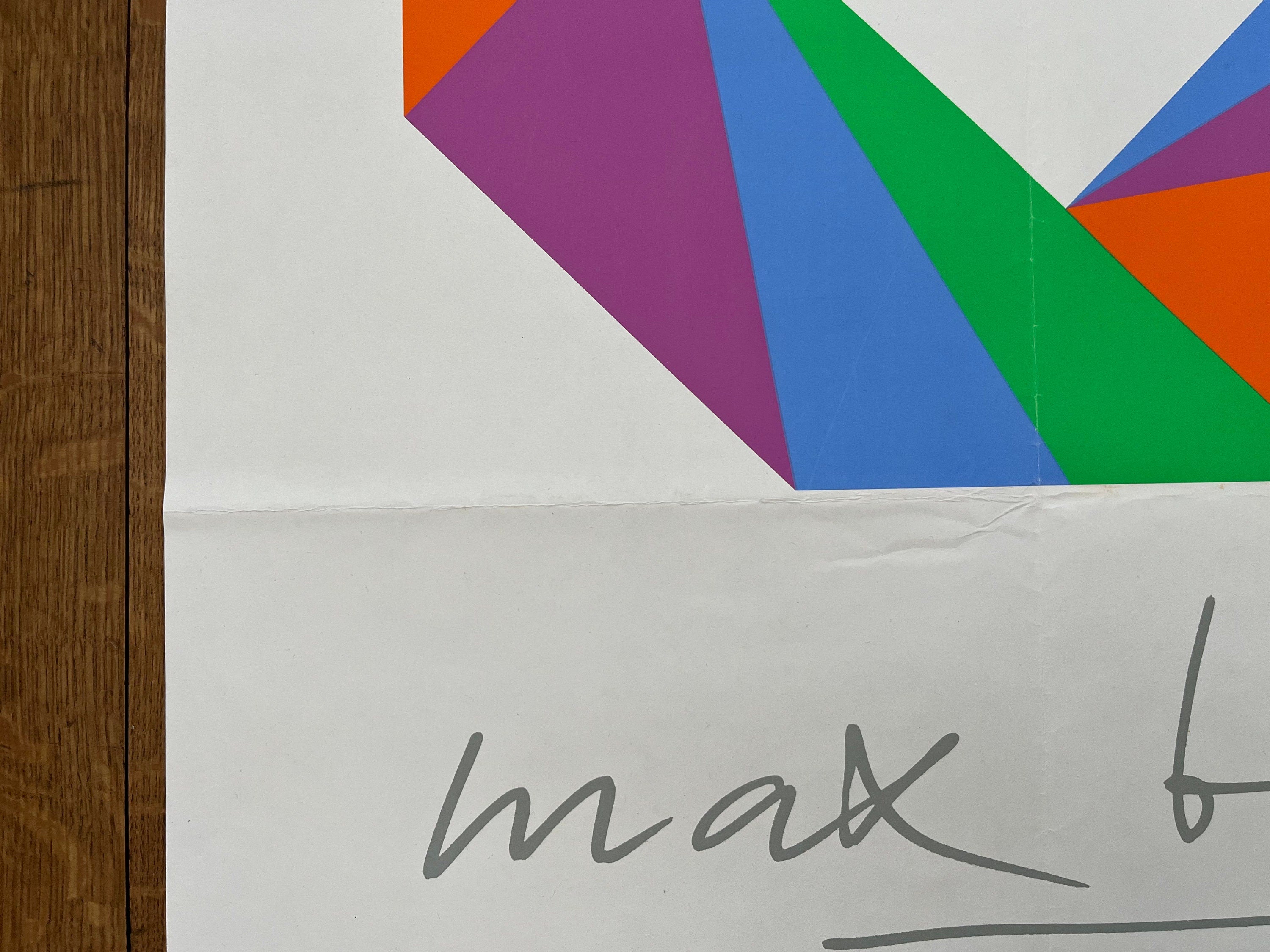 Max Bill originales Ausstellungsplakat gefaltet – 59×84 cm (23.2"×33.1")
