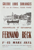 Fernand Beck "Aquarelles et Estampes" art exhibition poster (1) - 13.8"×20.1" (35×51cm)