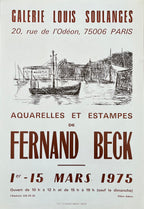 Fernand Beck "Aquarelles et Estampes" art exhibition poster (1) - 13.8"×20.1" (35×51cm)