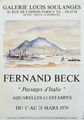 Fernand Beck "Paysages d'Italie" art exhibition poster - 19.3"×27.2" (49×69cm)