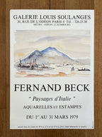 Fernand Beck "Paysages d'Italie" art exhibition poster - 19.3"×27.2" (49×69cm)