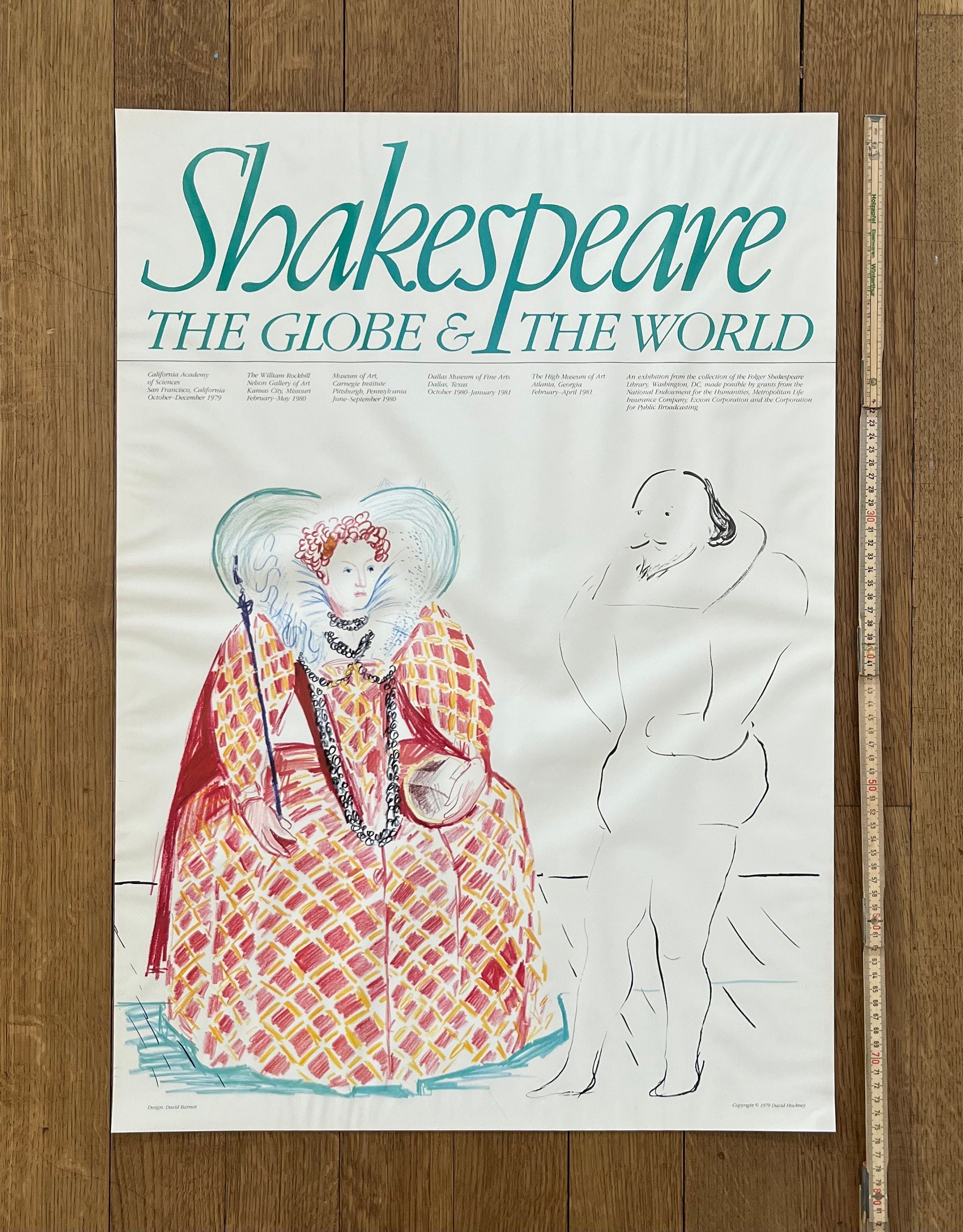 David Hockney vintage art exhibition poster used - 21.3"×29.9" (54×76cm)