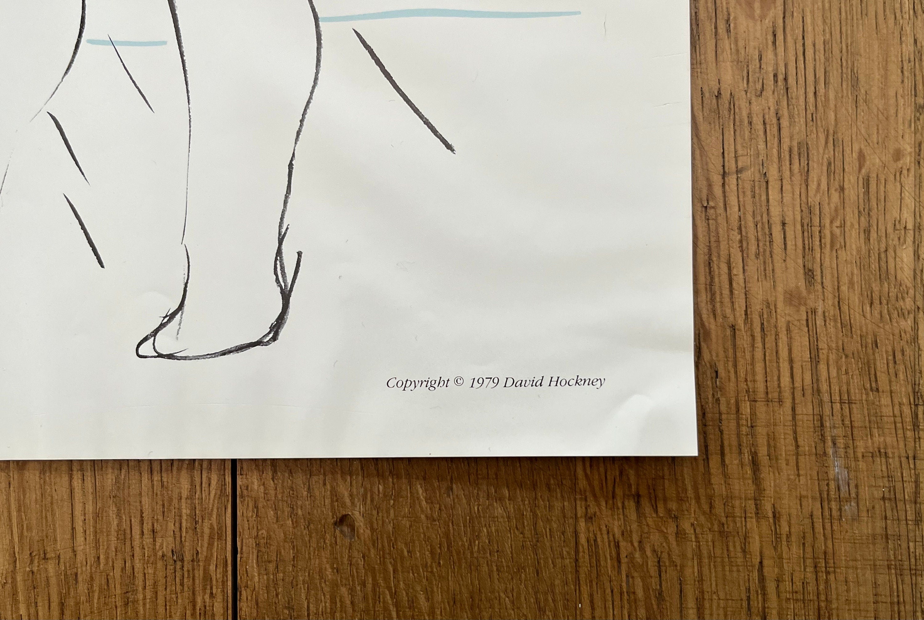 David Hockney vintage art exhibition poster used - 21.3"×29.9" (54×76cm)