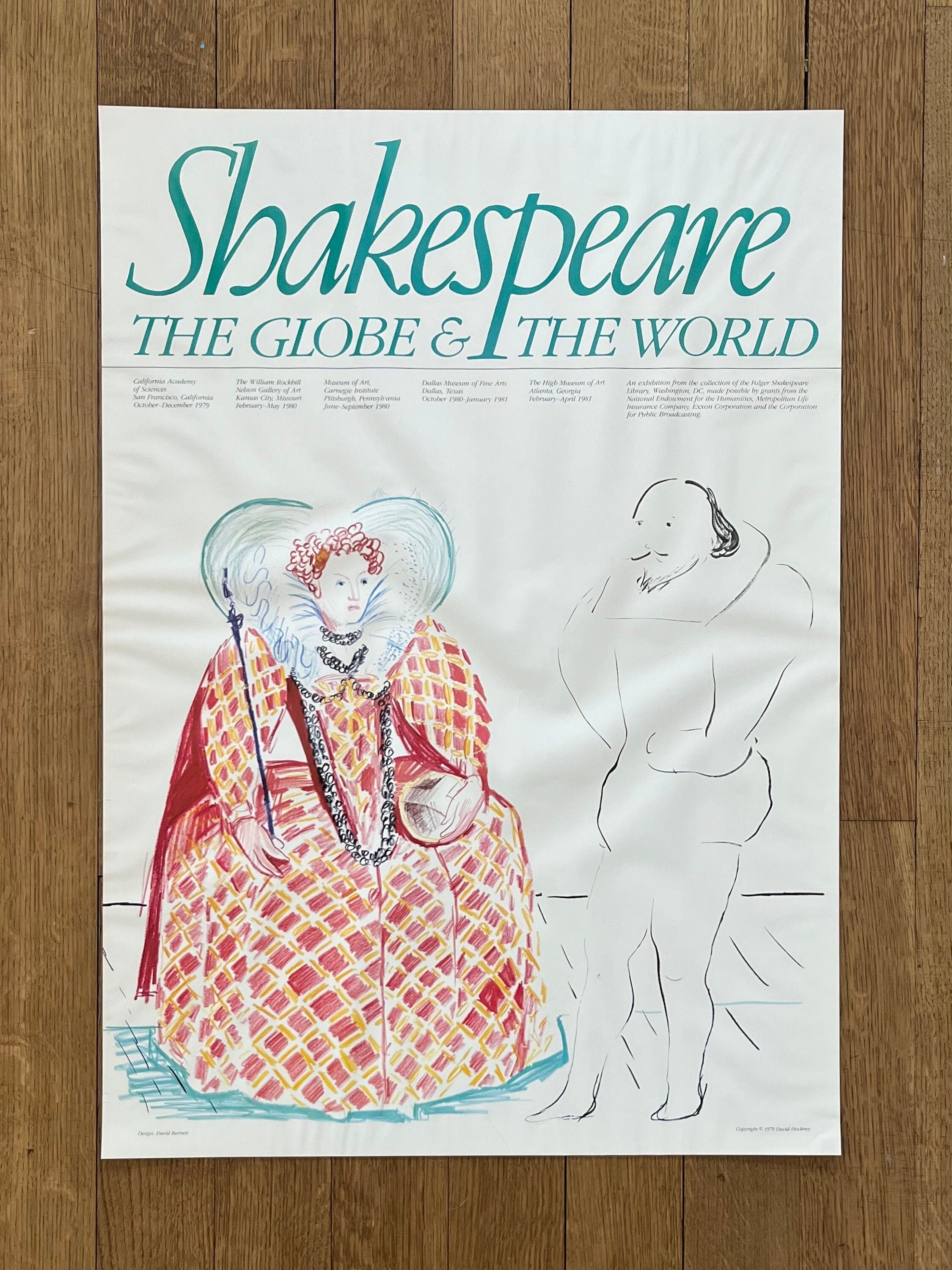 David Hockney vintage art exhibition poster used - 21.3"×29.9" (54×76cm)