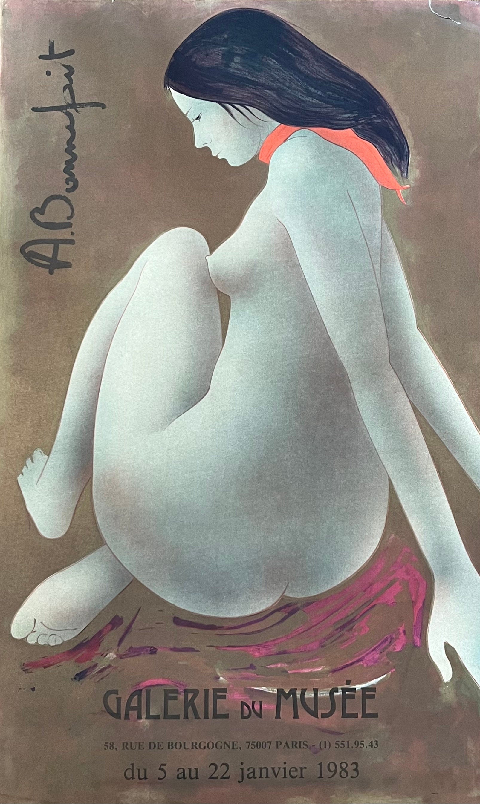 Alain Bonnefoit original art poster - 20.3"×33.5" (51.5×85cm)